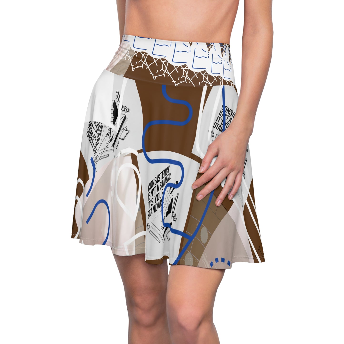 Chic Women's Skater Skirt, Stylish Fashion Skirt, Trendy Casual Skirt, Graphic Print Skater, Unique Summer Outfit