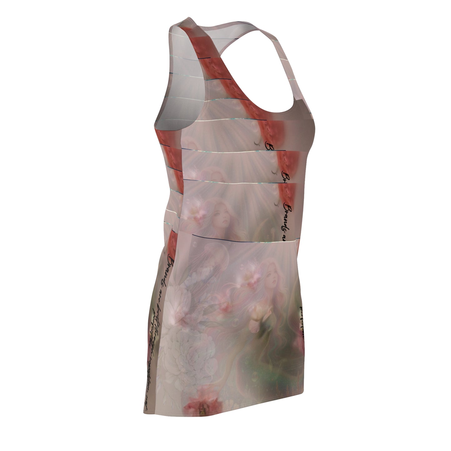 Women's Dress, Abstract Design Apparel, Artistic Sleeveless Dress, Creative Patterned Clothing, Unique Racerback Dress, Stylish Summer
