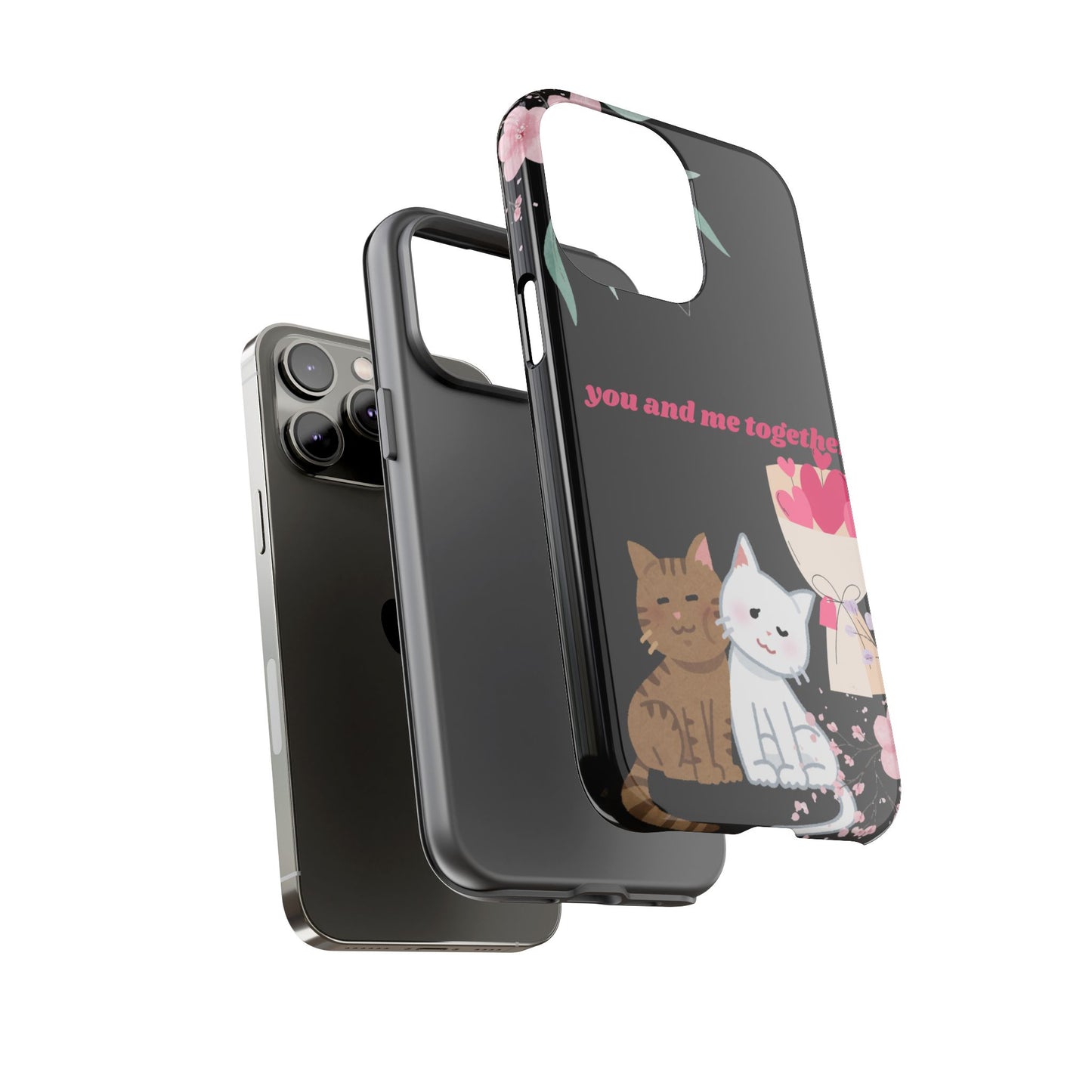 Cute Pet Phone Case, You and Me Together, Funny Cat Gifts, Animal Lover Accessory, Kawaii Case, Friendship Gift