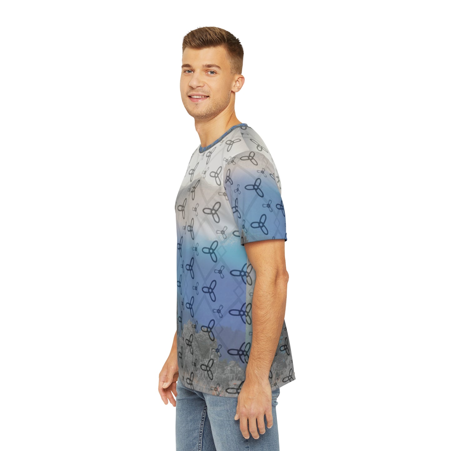 Men's AOP Polyester Tee - Nature-Inspired Graphic Shirt, Casual Wear, Summer Fashion, Eco-Friendly Clothing, Outdoor Adventure Tee