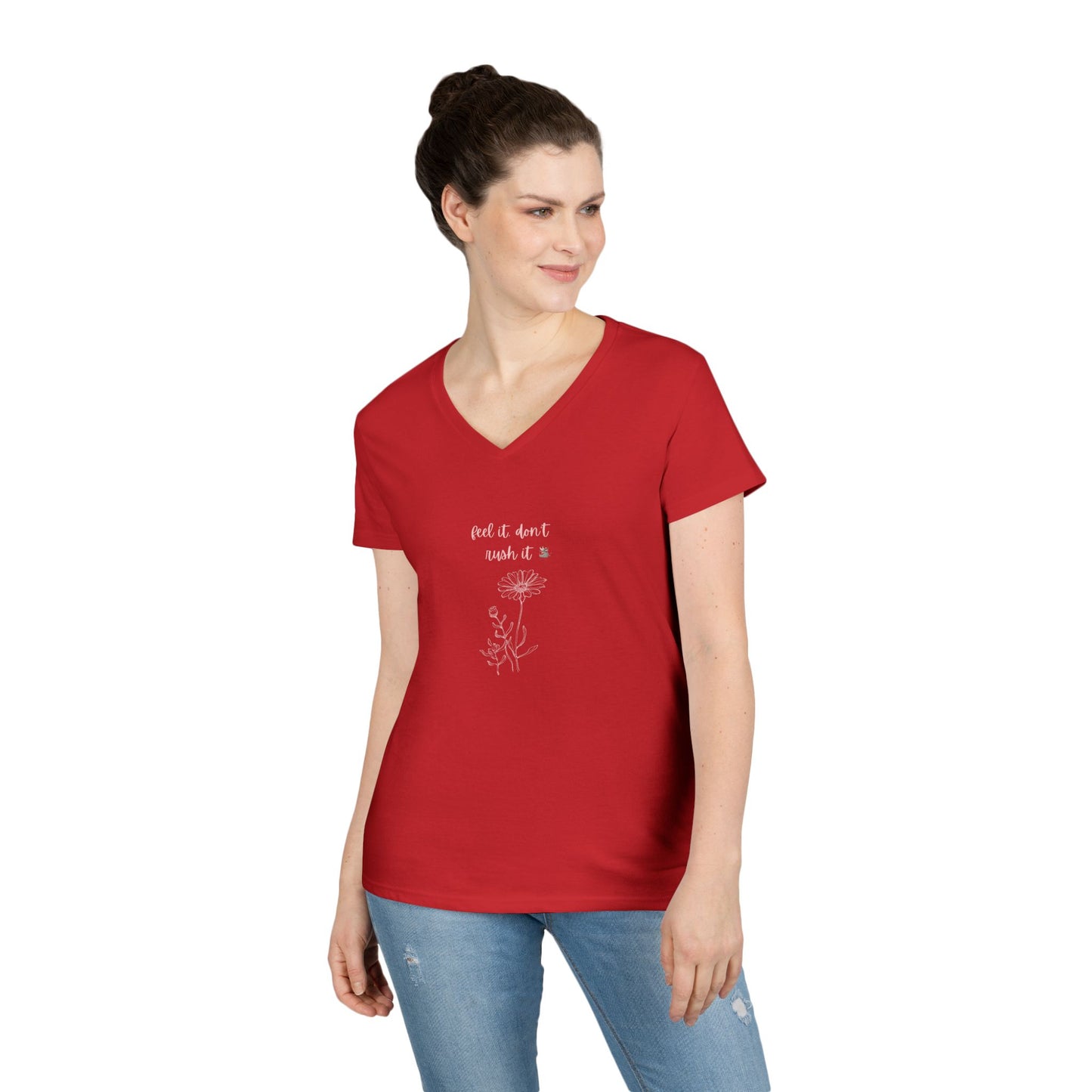 Chic Ladies' V-Neck T-Shirt, Casual Tee, Comfortable Fashion, Everyday Wear, Gift for Her, Summer Style