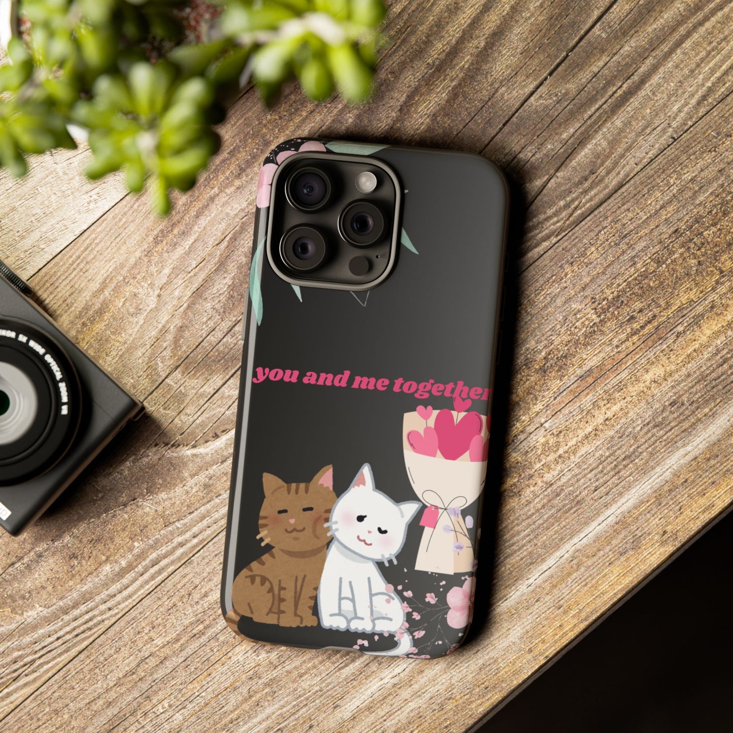 Cute Pet Phone Case, You and Me Together, Funny Cat Gifts, Animal Lover Accessory, Kawaii Case, Friendship Gift