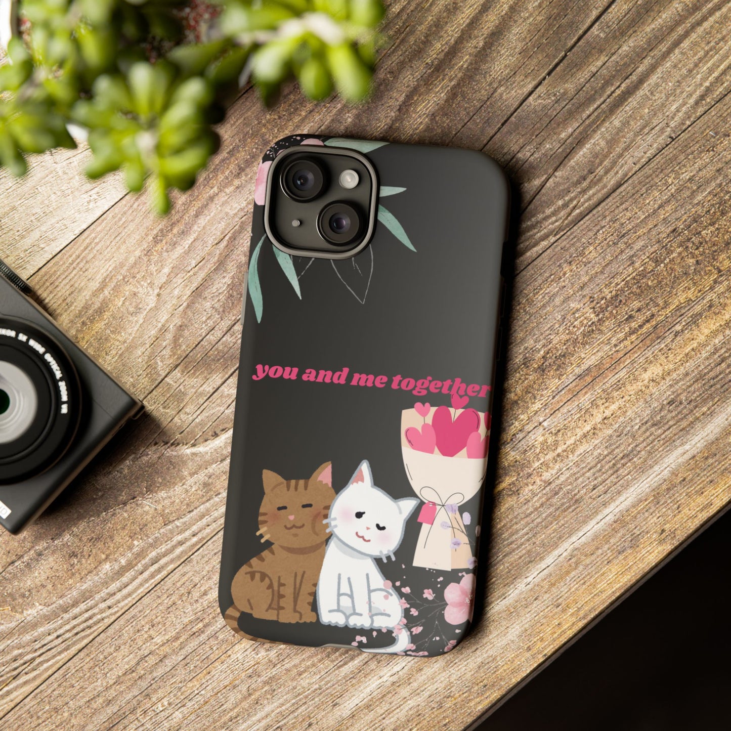 Cute Pet Phone Case, You and Me Together, Funny Cat Gifts, Animal Lover Accessory, Kawaii Case, Friendship Gift