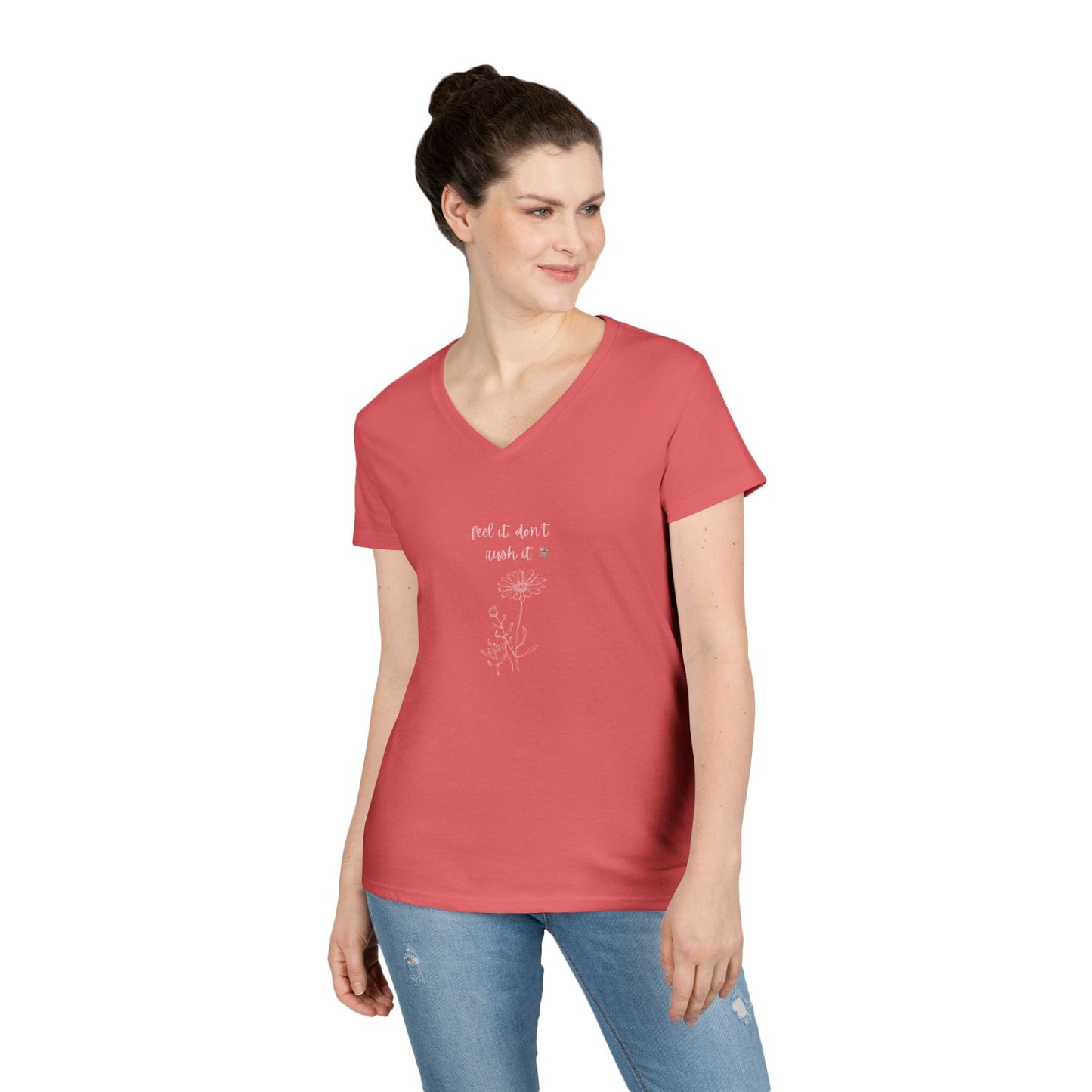 Chic Ladies' V-Neck T-Shirt, Casual Tee, Comfortable Fashion, Everyday Wear, Gift for Her, Summer Style