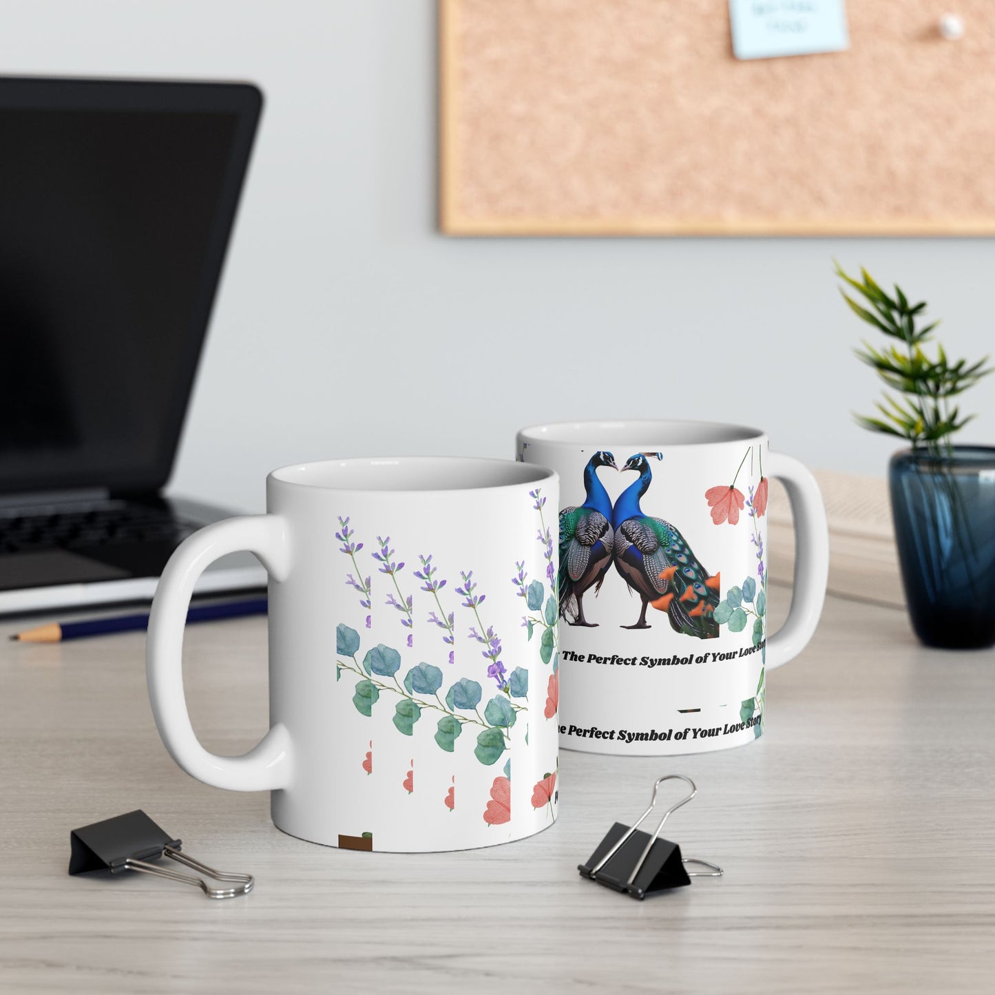 Ceramic Mug with Elegant Peacock Design - Perfect Gift for Nature Lovers, Coffee Lovers, Home Decor, Wedding Gifts, Birthday Gifts