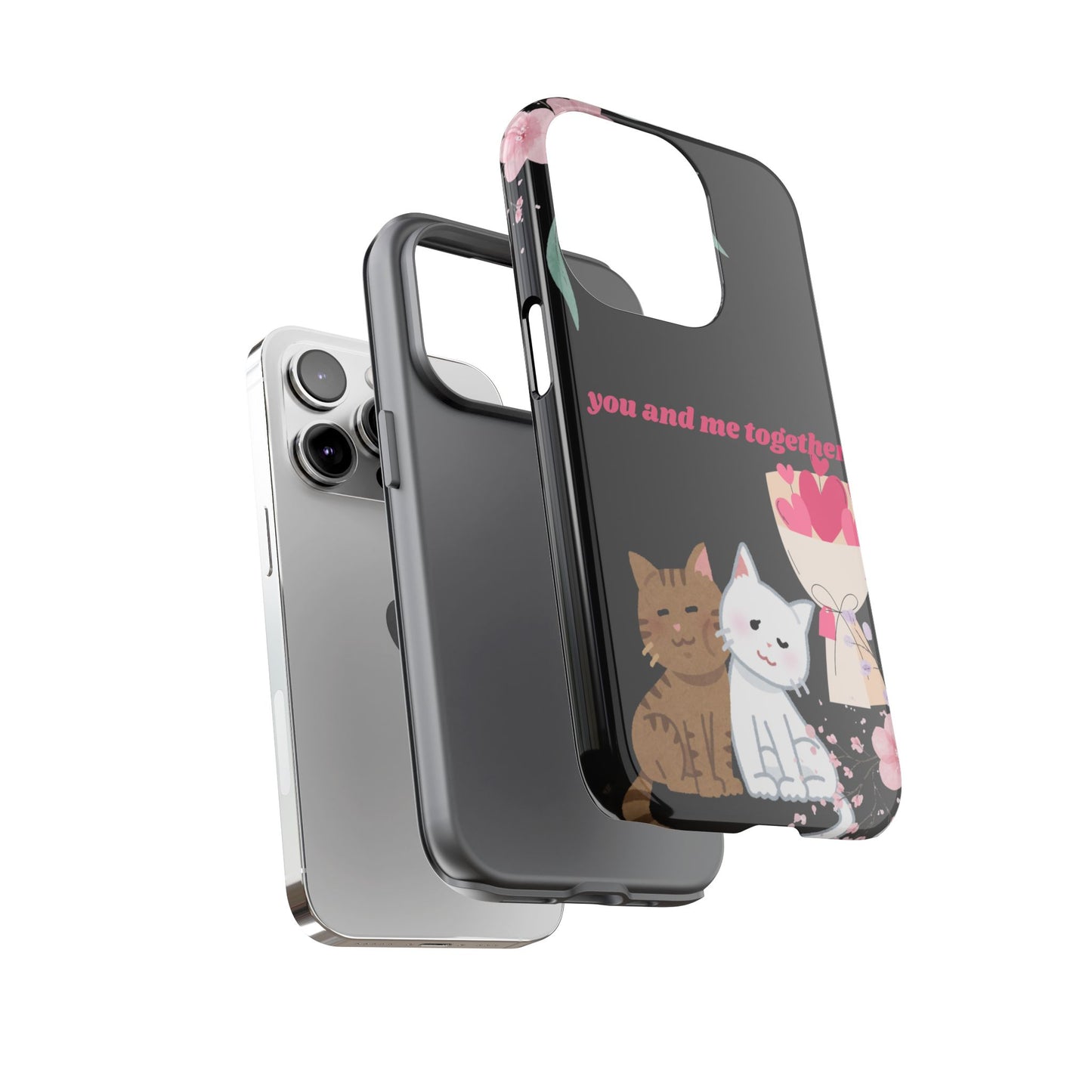 Cute Pet Phone Case, You and Me Together, Funny Cat Gifts, Animal Lover Accessory, Kawaii Case, Friendship Gift