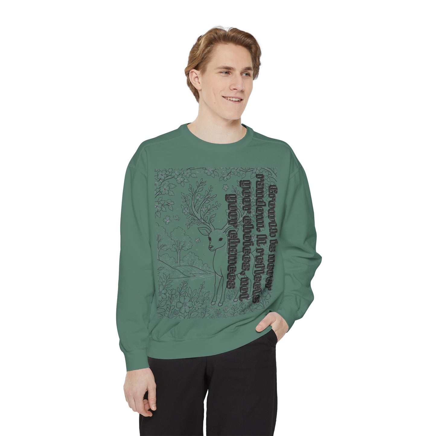 Whimsical Deer Sweatshirt | Cozy Casual Wear, Gift for Nature Lovers, Fall Fashion, Unique Artwork, Unisex Style