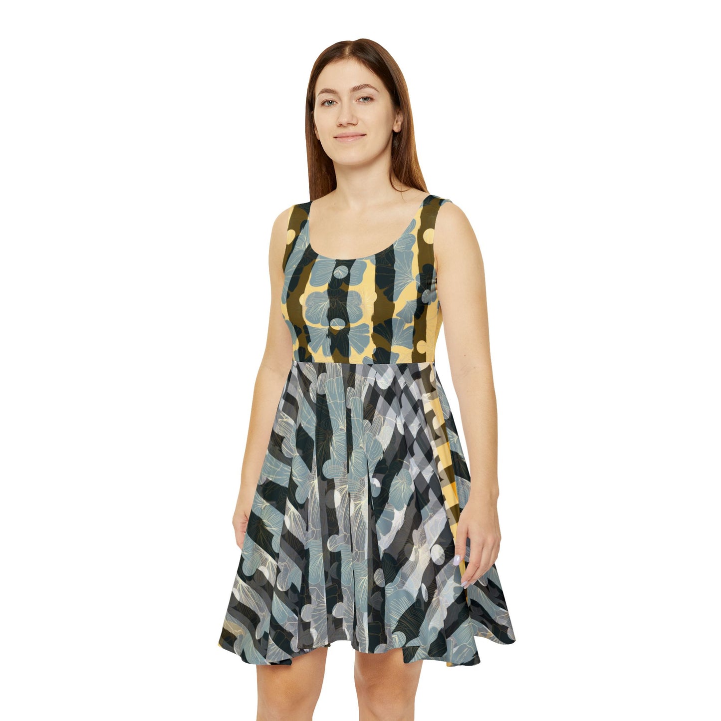 Chic Women's Skater Dress, Bohemian Style AOP Dress for Summer, Casual Daywear, Perfect for Festivals, Weekend Outings, and More