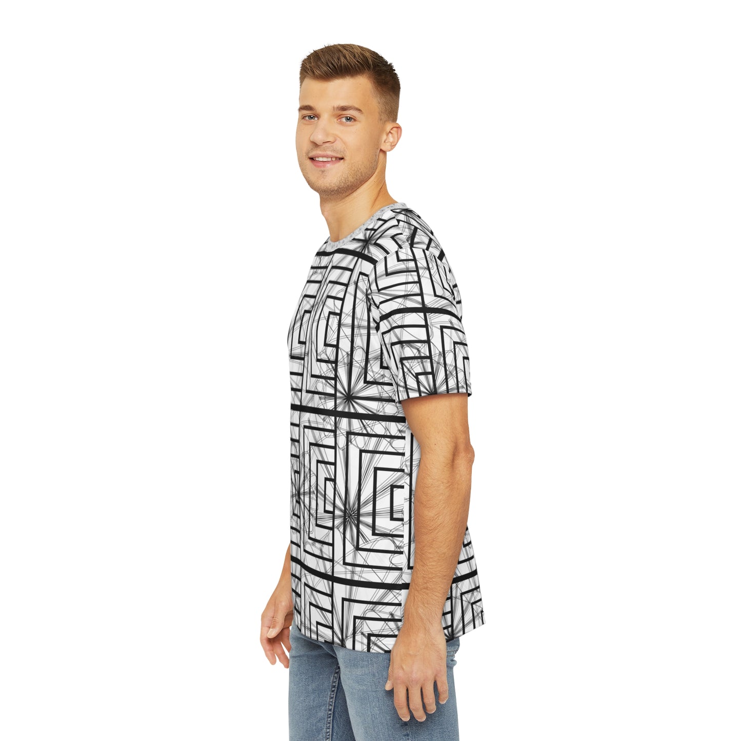 Stylish Abstract Floral Tee for Men, Casual Wear, Unique Gift, Graphic Tee, Summer Fashion, Trendy Polyester Shirt