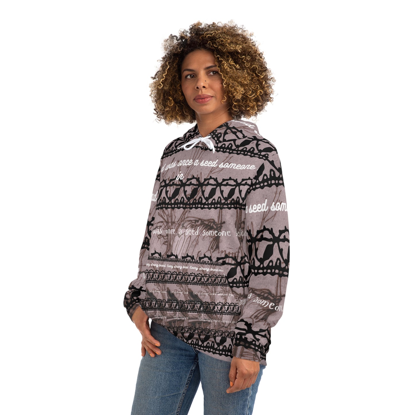 Inspirational Fashion Hoodie, Motivational Sweatshirt, Cozy Casual Wear, Empowerment Gift, Unisex AOP Pullover