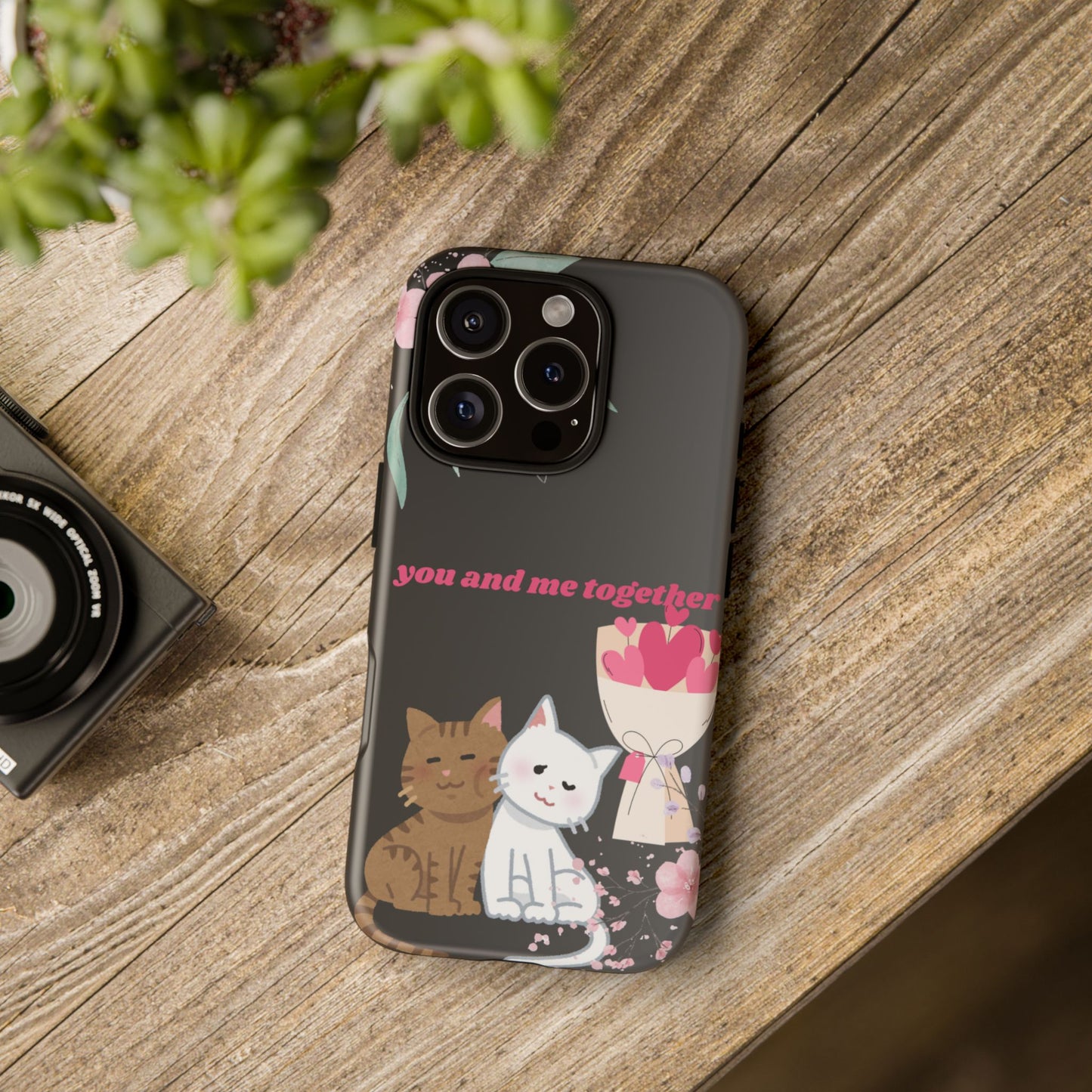 Cute Pet Phone Case, You and Me Together, Funny Cat Gifts, Animal Lover Accessory, Kawaii Case, Friendship Gift