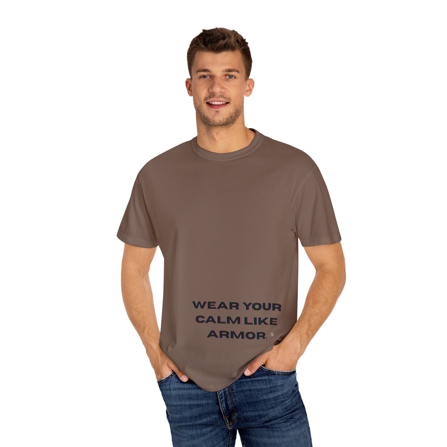 Calm Armor T-Shirt - Unisex Garment-Dyed Tee, Motivational Quote Shirt, Relaxed Fit Casual Wear, Mindfulness Apparel, Gift for Stress Relief