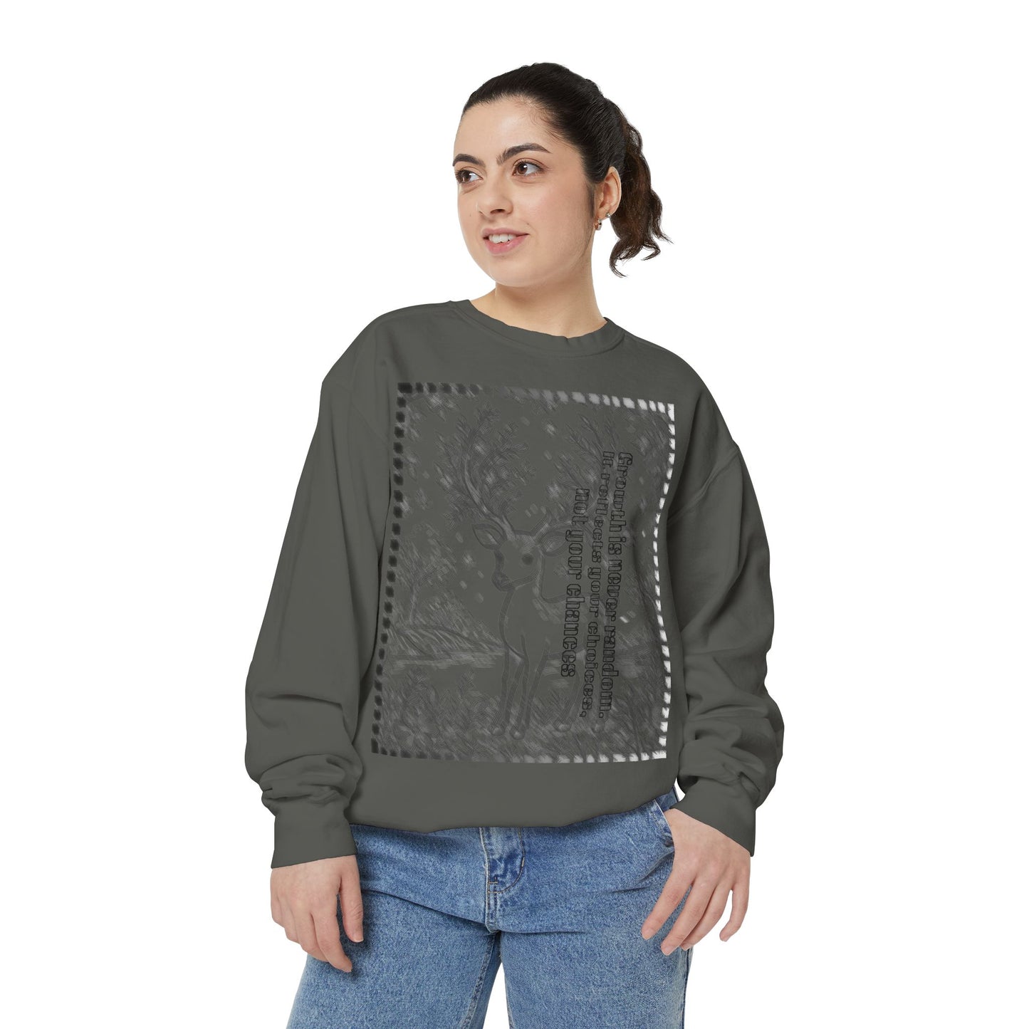 Stylish Unisex Sweatshirt with Deer Design, Cozy Autumn Loungewear, Gift for Him/Her, Perfect for Holidays, Nature Lovers