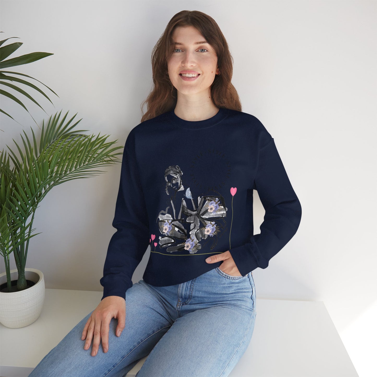 Chic Fashionista Crewneck Sweatshirt, Cozy Gift for Her, Perfect for Fashion Lovers, Trendy Sweatshirt, Stylish Casual Wear