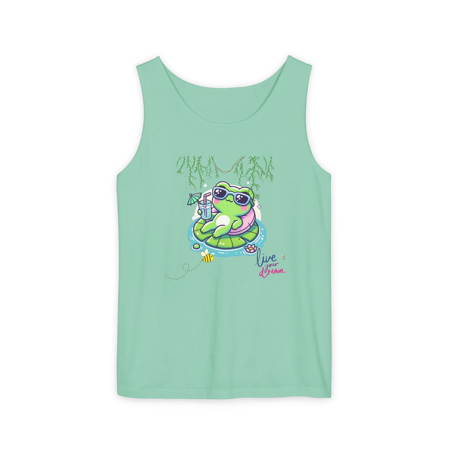 Chill Vibes Frog Tank Top - Summer, Beachwear, Gift for Frog Lovers, Cute Graphic Tee, Unisex Casual Wear