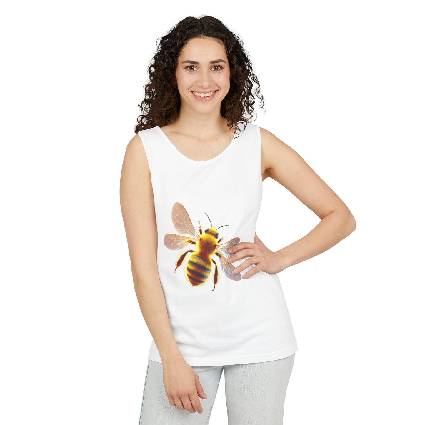 Bee Graphic Unisex Tank Top | Summer Casual Wear, Eco-Friendly Gift, Beach Top, Nature Lover Apparel, Bee Enthusiast Tank