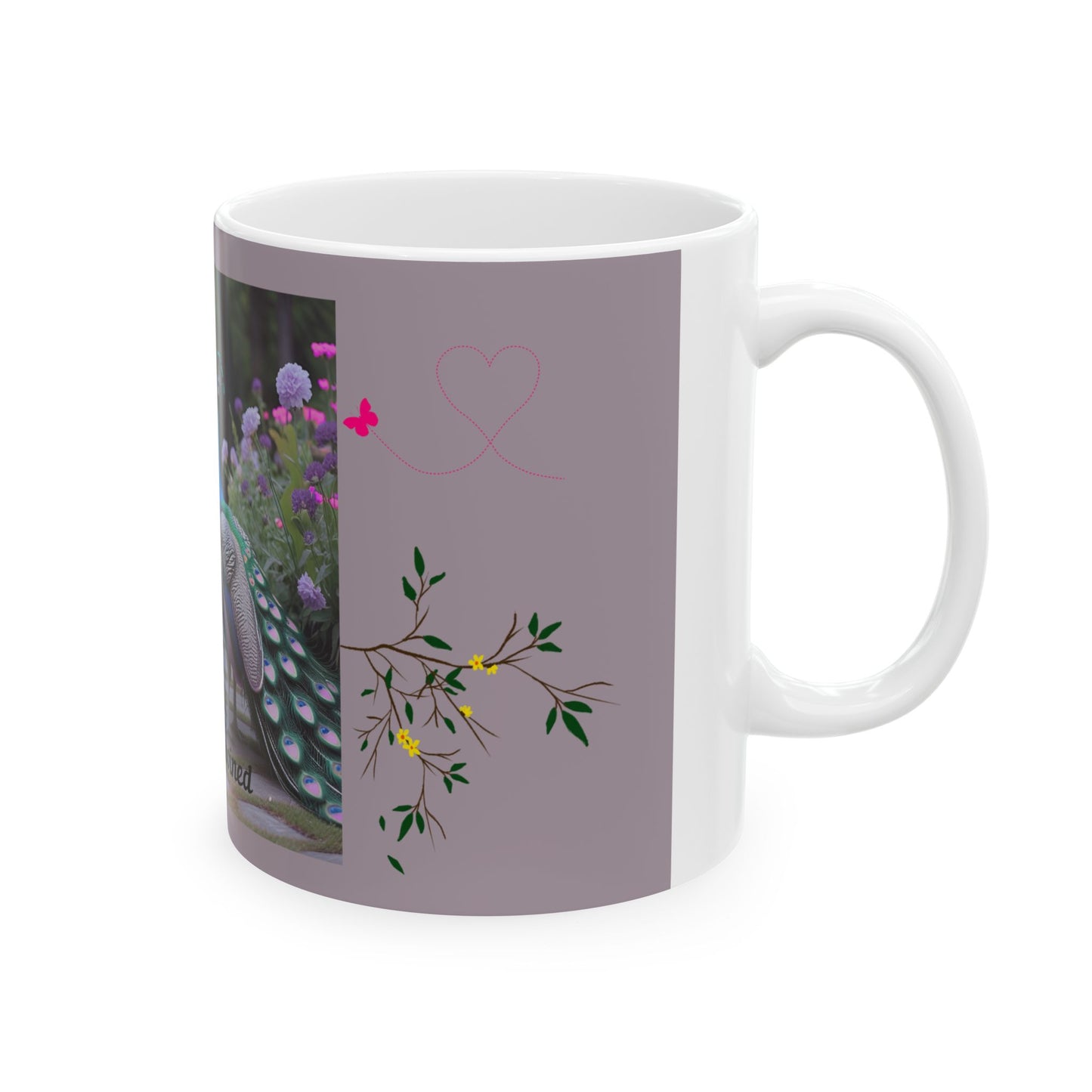Peacock Love Ceramic Mug - Forever Entwined, Gift for Couples, Wedding, Anniversary, Home Decor, Nature Lovers