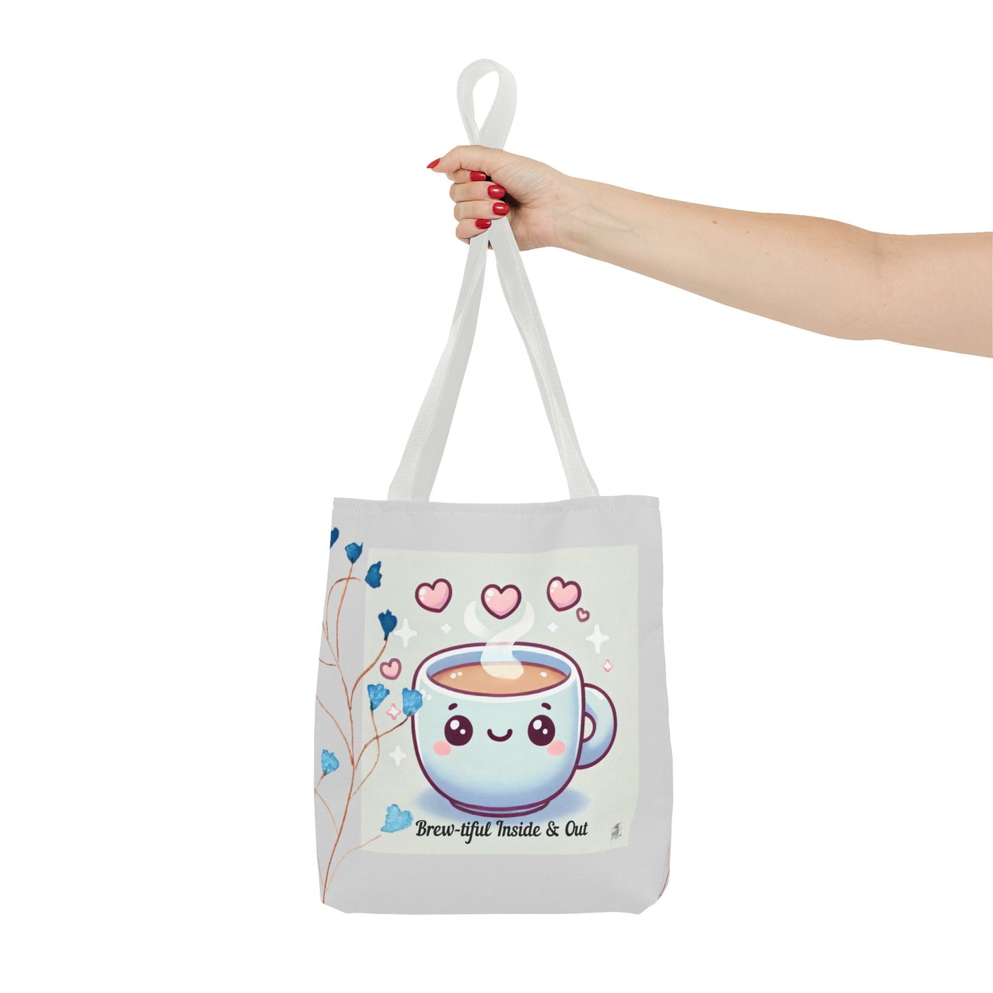 Cute Coffee Tote Bag, AOP Coffee Lover's Gift, Eco-Friendly Shopping Bag, Adorable Canvas Tote for Everyday Use, Heartfelt Design