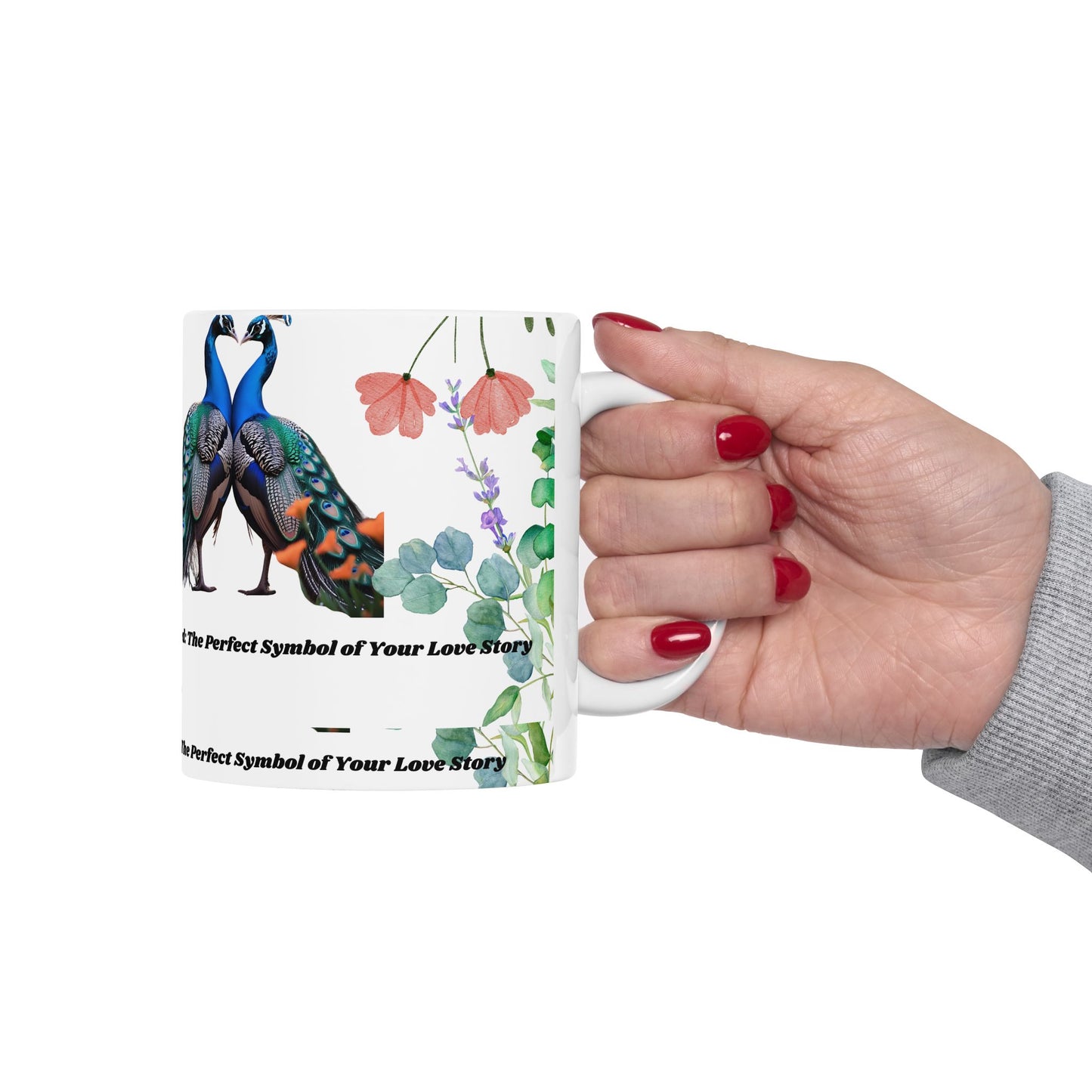 Ceramic Mug with Elegant Peacock Design - Perfect Gift for Nature Lovers, Coffee Lovers, Home Decor, Wedding Gifts, Birthday Gifts