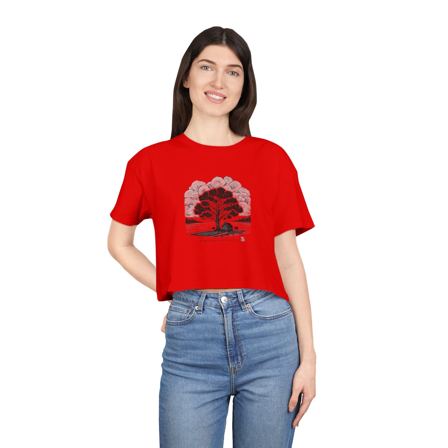 Nature-Inspired Women's Crop Tee, Casual Summer Top, Gift for Nature Lovers, Graphic Tee, Eco-Friendly Fashion