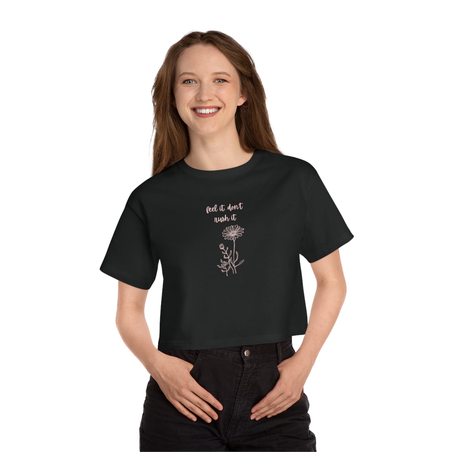 Feminine Cropped T-Shirt with Botanical Design, Relaxed Fit Top for Casual Outings, Summer Style, Gift for Her, Floral Graphic Tee