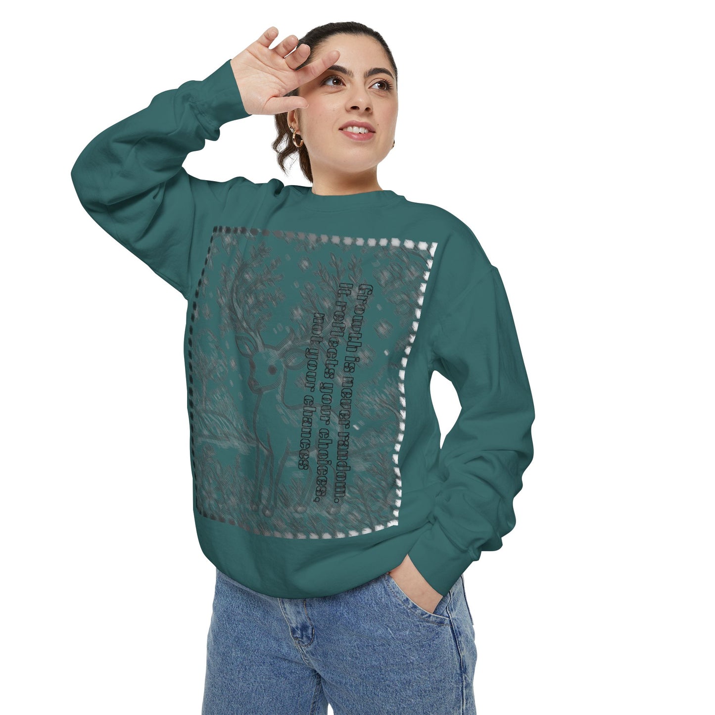 Stylish Unisex Sweatshirt with Deer Design, Cozy Autumn Loungewear, Gift for Him/Her, Perfect for Holidays, Nature Lovers