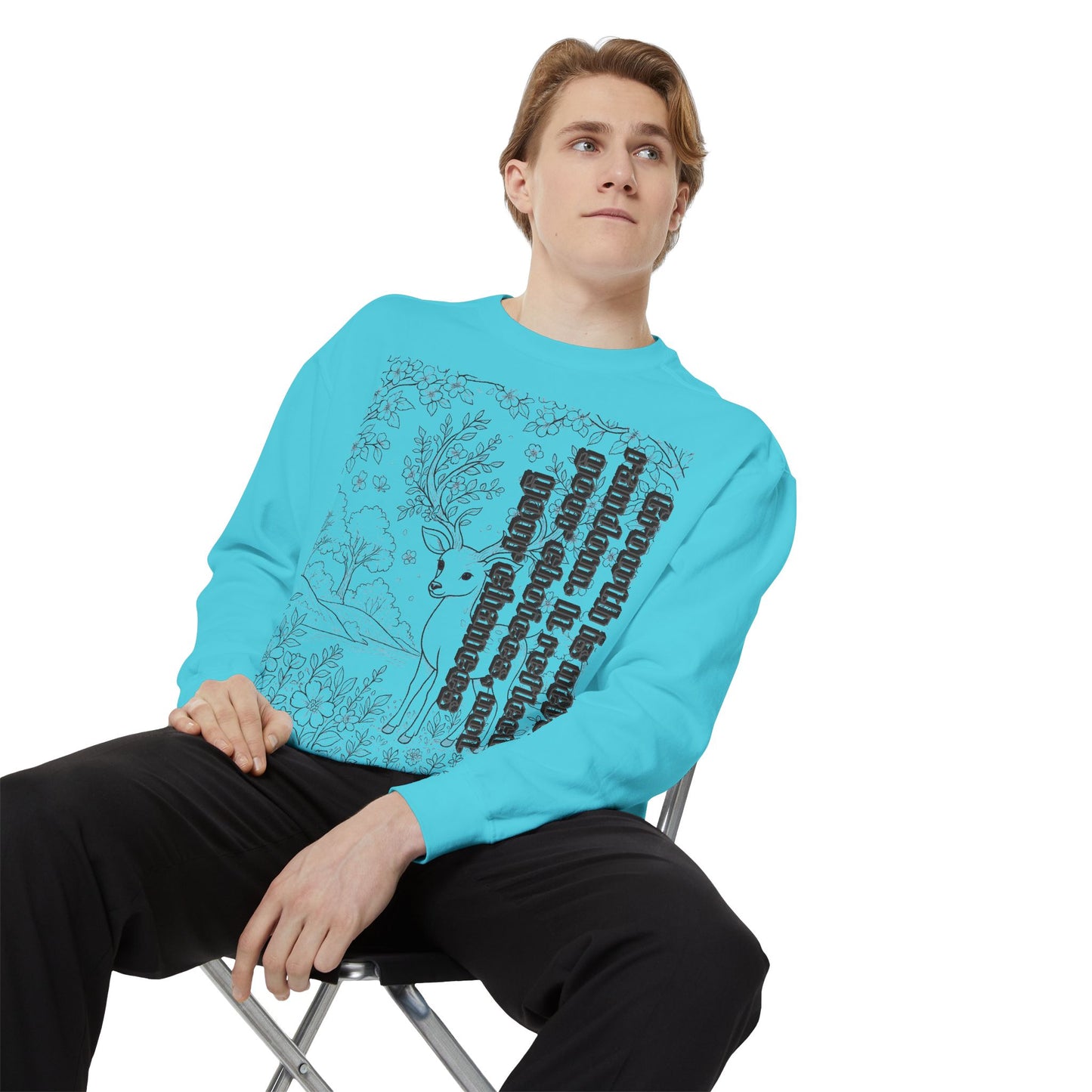 Whimsical Deer Sweatshirt | Cozy Casual Wear, Gift for Nature Lovers, Fall Fashion, Unique Artwork, Unisex Style