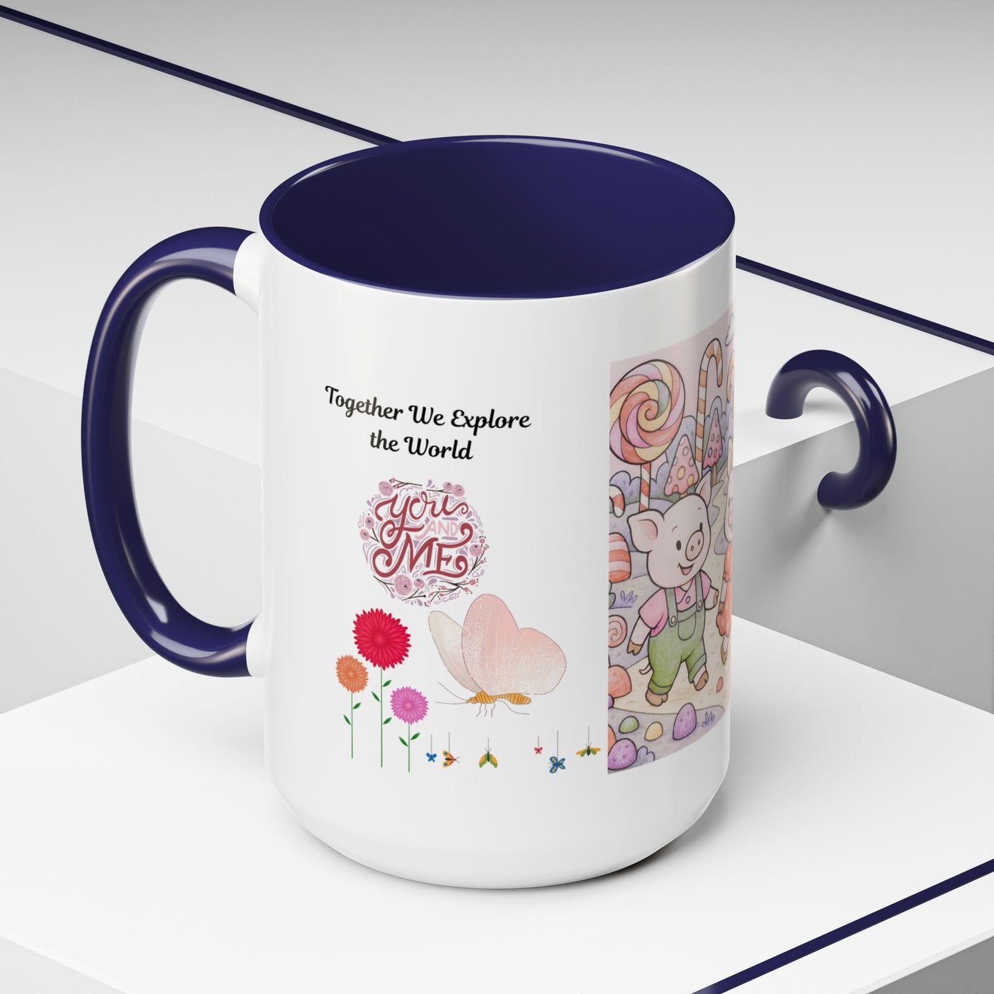 Cute Illustrative Coffee Mug for Kids, Whimsical Pig Design, Perfect Gift for Birthdays, Holidays, Tea Lovers, Home Decor