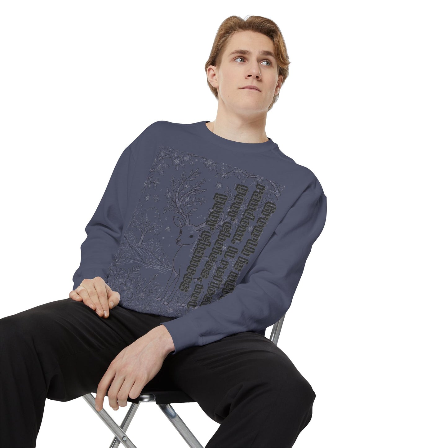 Whimsical Deer Sweatshirt | Cozy Casual Wear, Gift for Nature Lovers, Fall Fashion, Unique Artwork, Unisex Style
