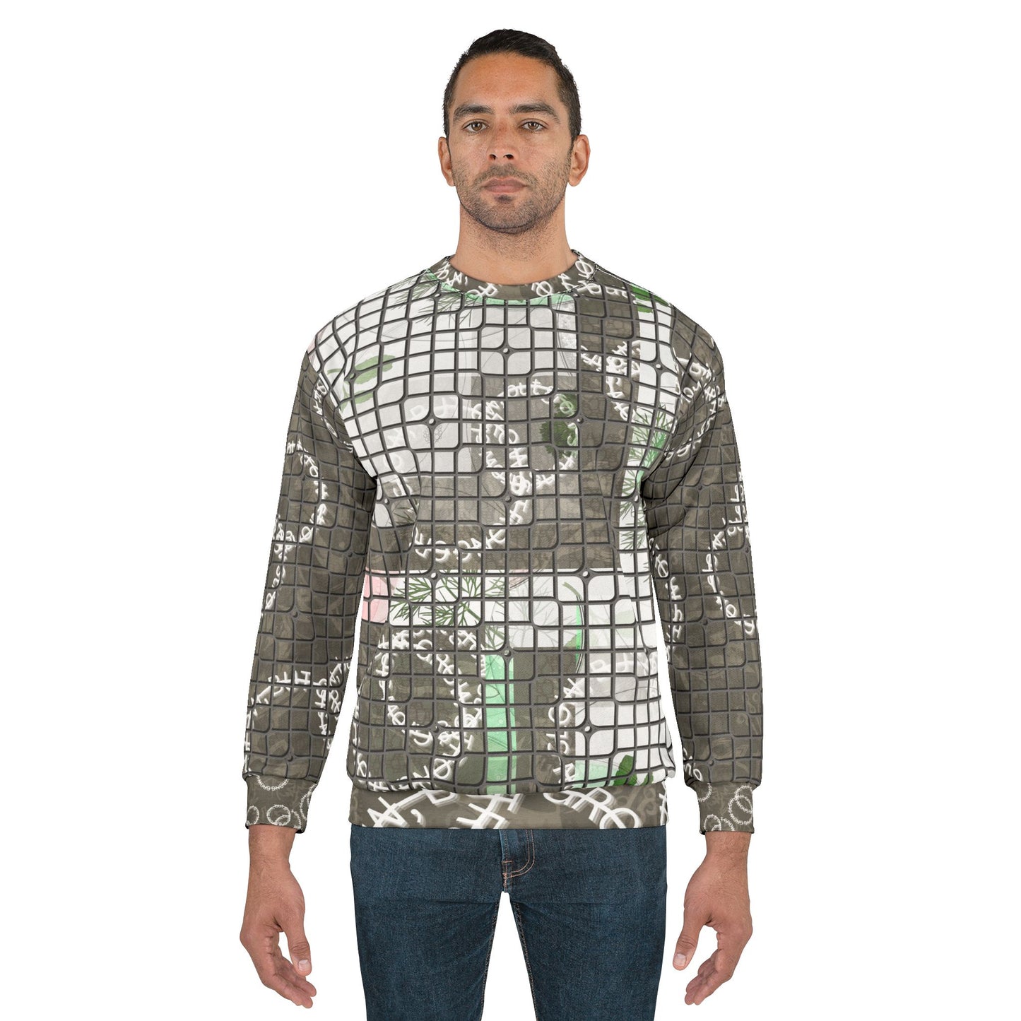 Trendy Unisex All-Over Print Sweatshirt, Cozy Layer, Casual Wear, Gift for Friends, Unique Statement Piece, Ideal for Everyday Style