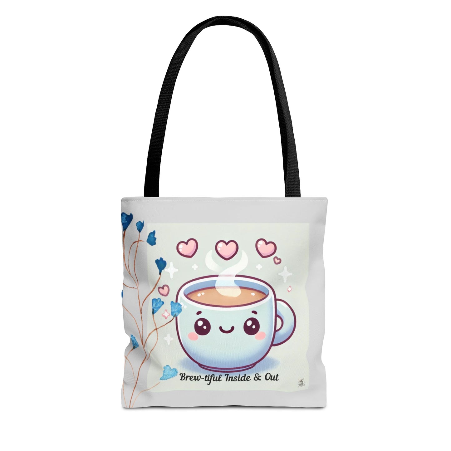Cute Coffee Tote Bag, AOP Coffee Lover's Gift, Eco-Friendly Shopping Bag, Adorable Canvas Tote for Everyday Use, Heartfelt Design