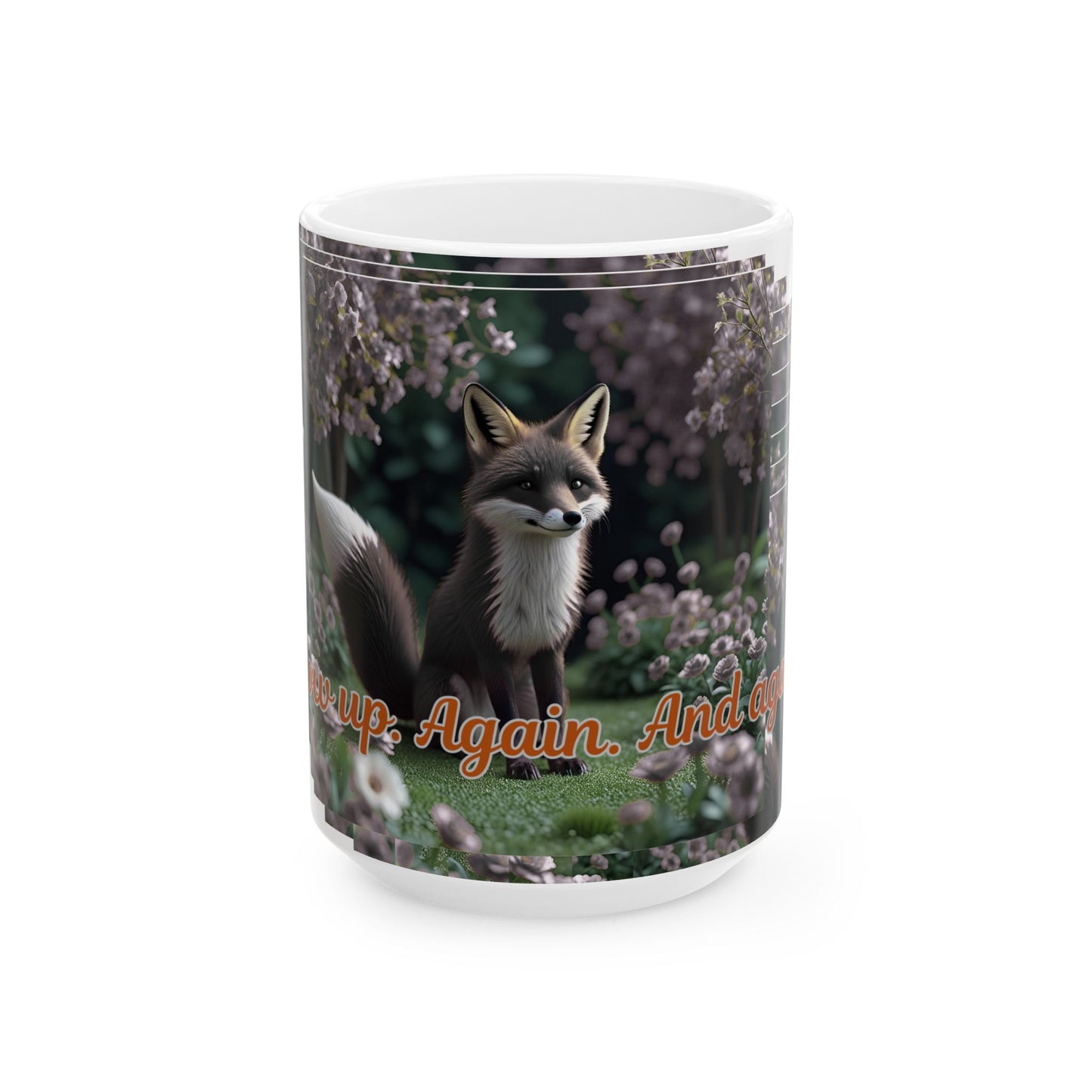 Whimsical Fox Ceramic Mug with Inspirational Quote, Cute Gift for Animal Lovers, Coffee Tea Cup, Nature Lover's Mug, Unique Home Decor
