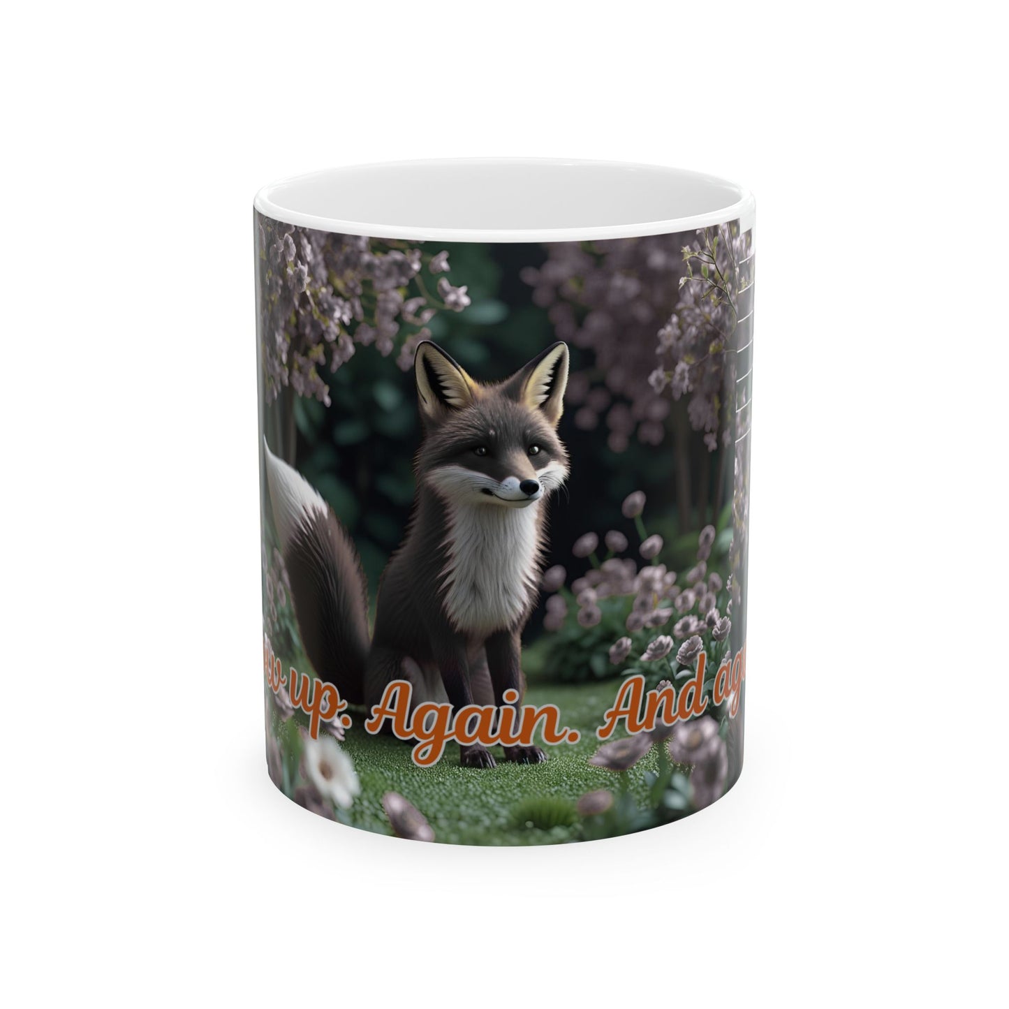 Whimsical Fox Ceramic Mug with Inspirational Quote, Cute Gift for Animal Lovers, Coffee Tea Cup, Nature Lover's Mug, Unique Home Decor