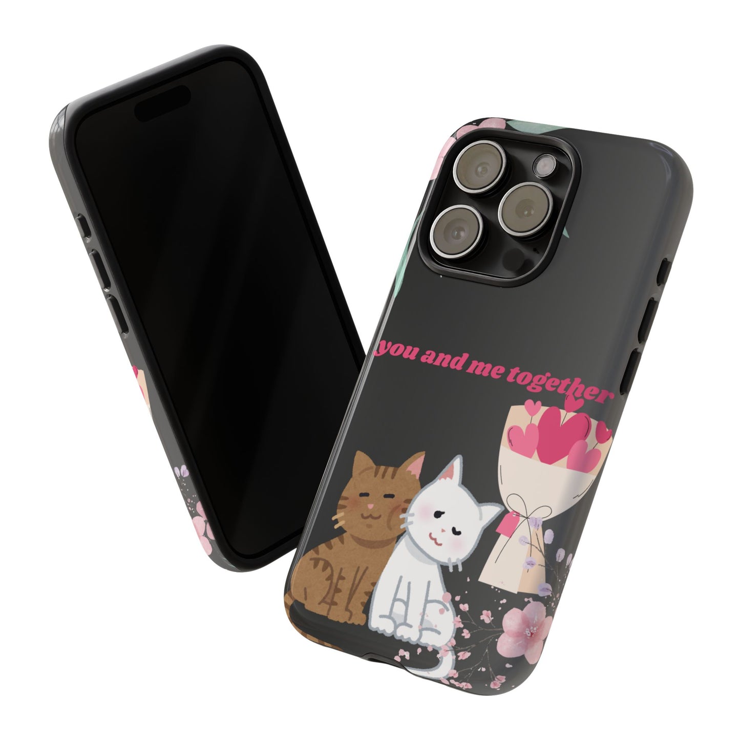 Cute Pet Phone Case, You and Me Together, Funny Cat Gifts, Animal Lover Accessory, Kawaii Case, Friendship Gift