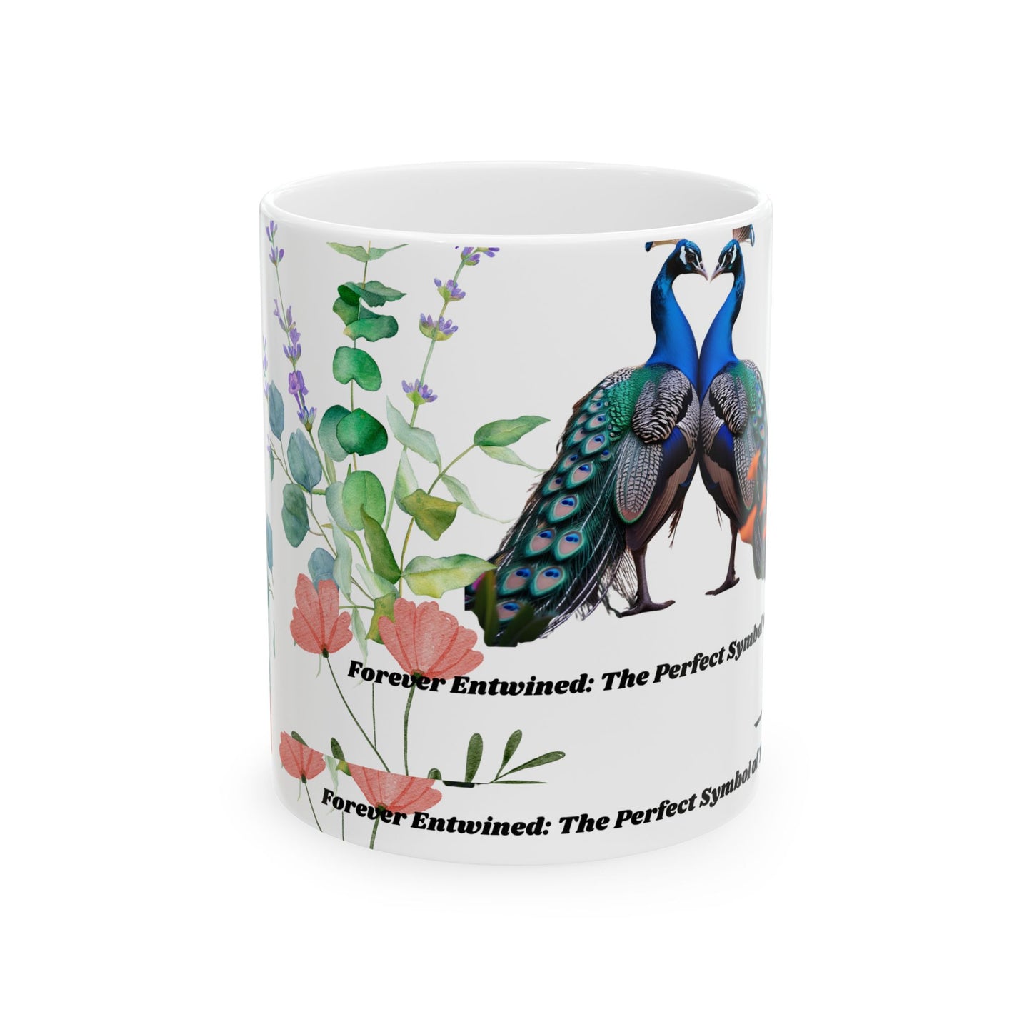 Ceramic Mug with Elegant Peacock Design - Perfect Gift for Nature Lovers, Coffee Lovers, Home Decor, Wedding Gifts, Birthday Gifts