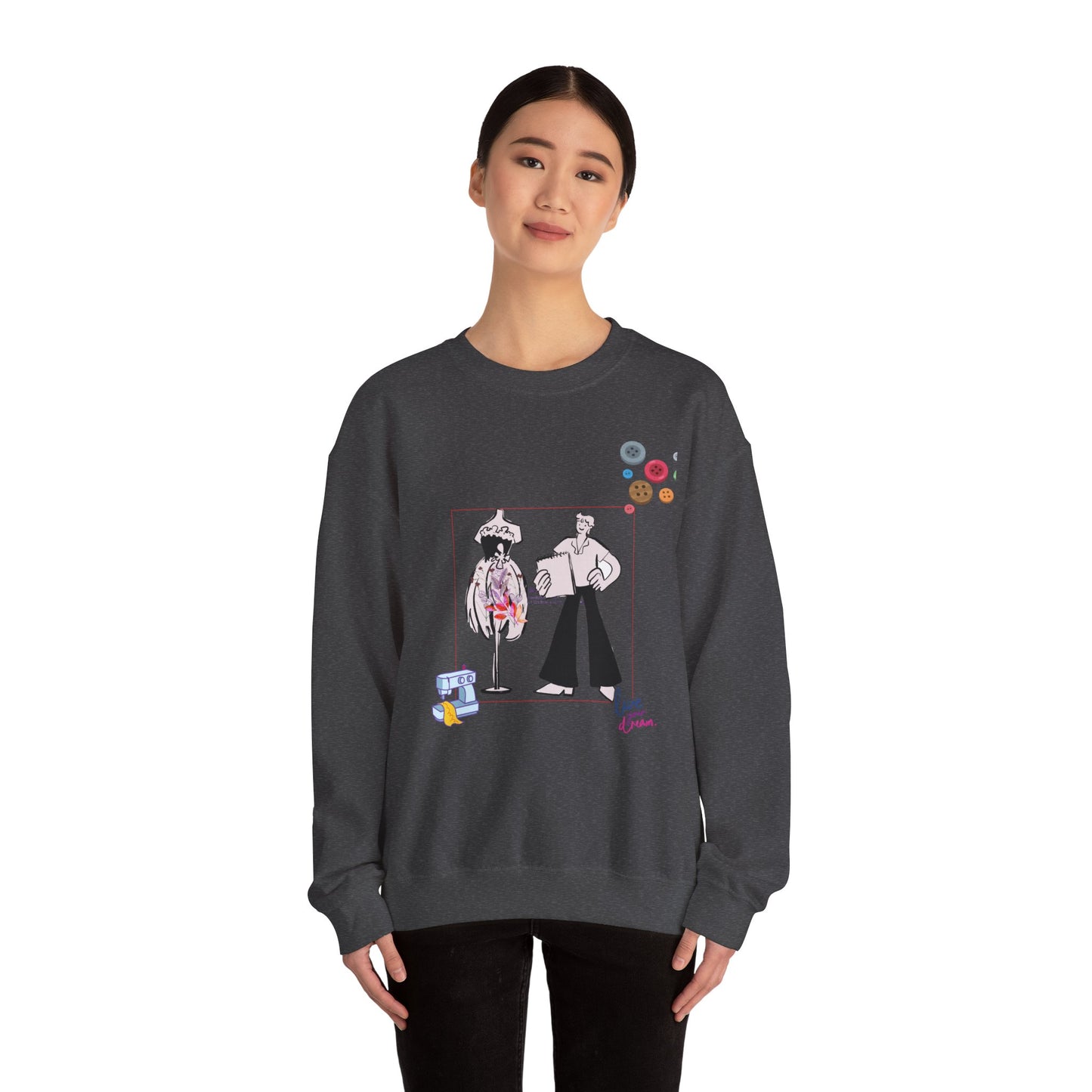 Chic Artistic Crewneck Sweatshirt - Unique Graphic Art, Cozy Gift for Art Lovers, Stylish Layering for Any Occasion, Trendy Sweatshirt