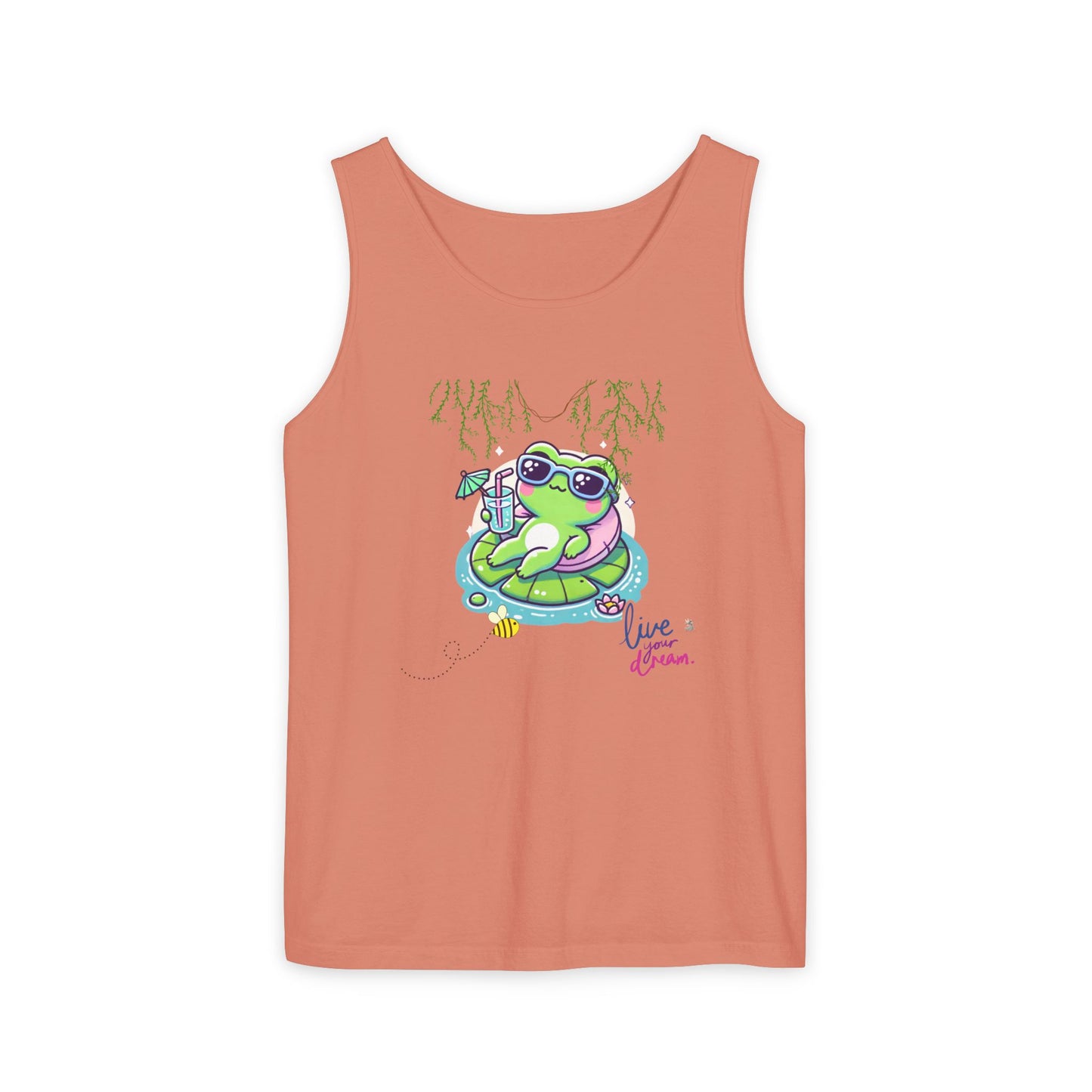 Chill Vibes Frog Tank Top - Summer, Beachwear, Gift for Frog Lovers, Cute Graphic Tee, Unisex Casual Wear