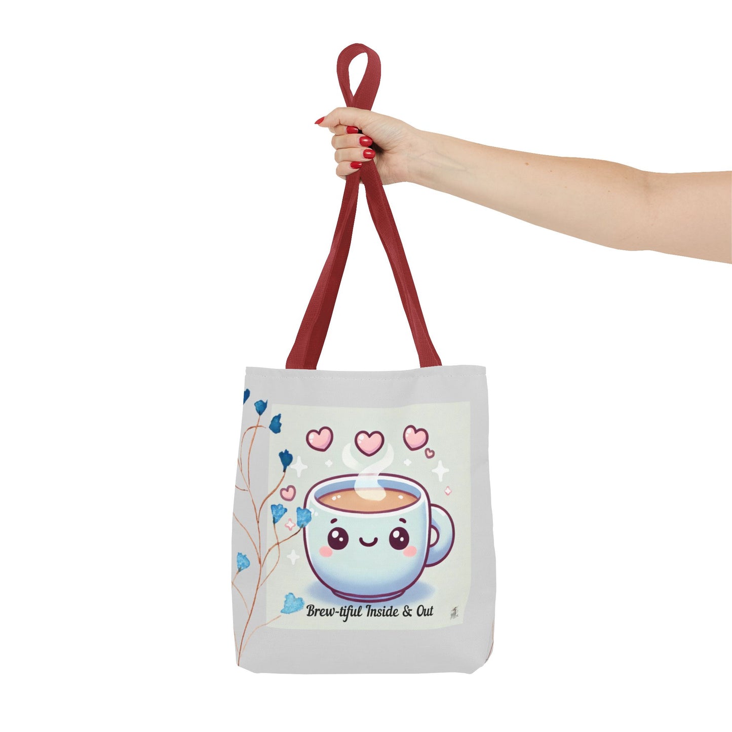 Cute Coffee Tote Bag, AOP Coffee Lover's Gift, Eco-Friendly Shopping Bag, Adorable Canvas Tote for Everyday Use, Heartfelt Design