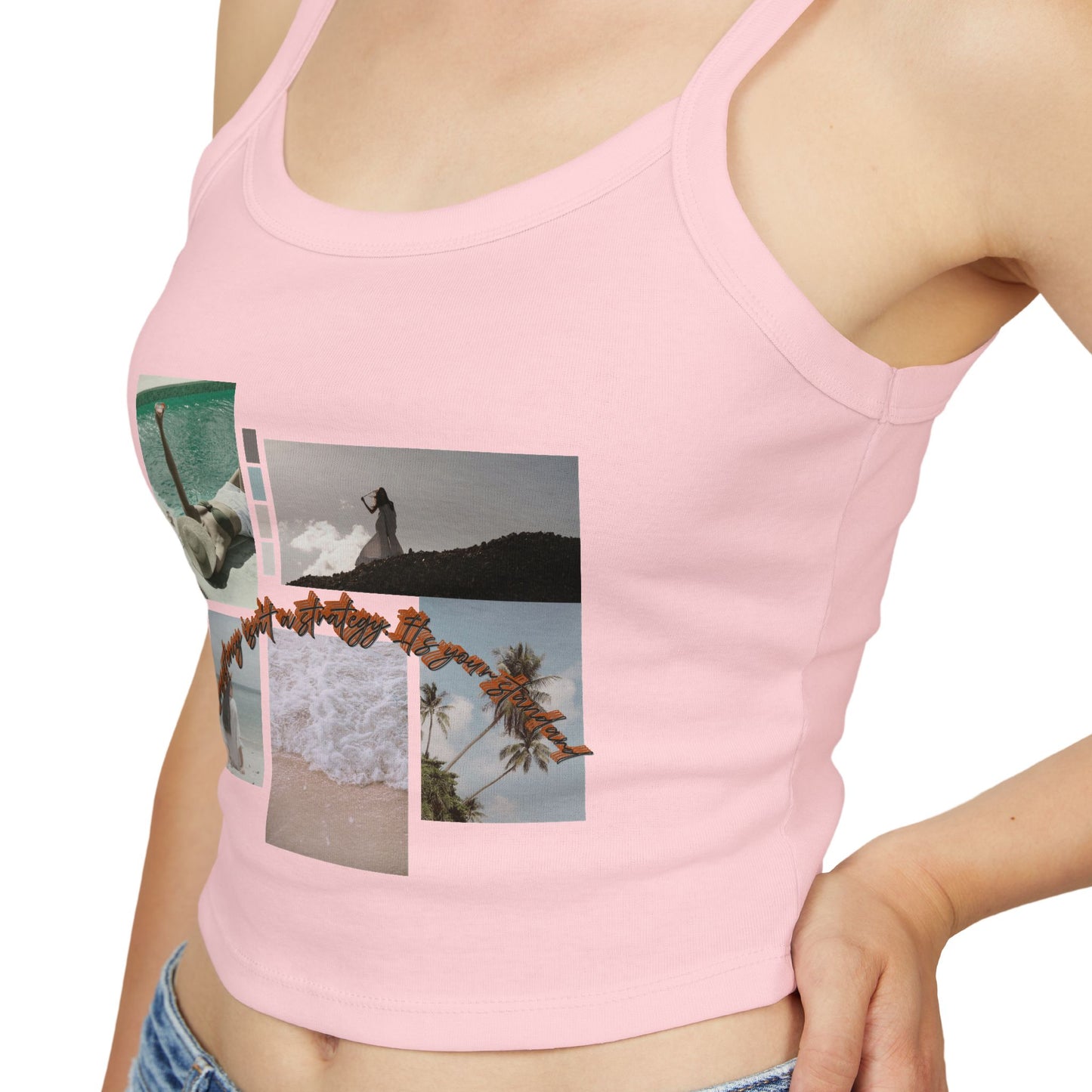 Chic Women's Spaghetti Strap Tank Top, Summer Essential, Vacation Wear, Beach Party, Casual Outfit, Stylish Layering Top