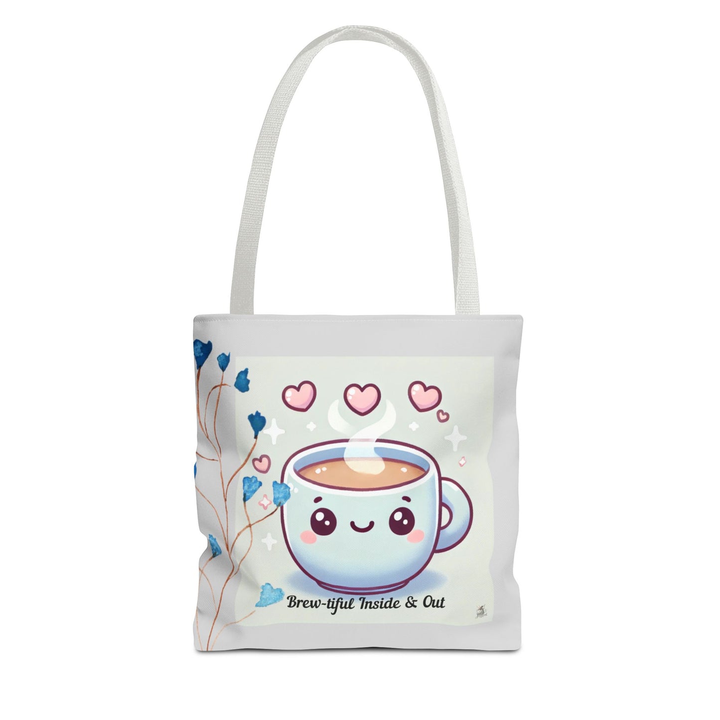 Cute Coffee Tote Bag, AOP Coffee Lover's Gift, Eco-Friendly Shopping Bag, Adorable Canvas Tote for Everyday Use, Heartfelt Design