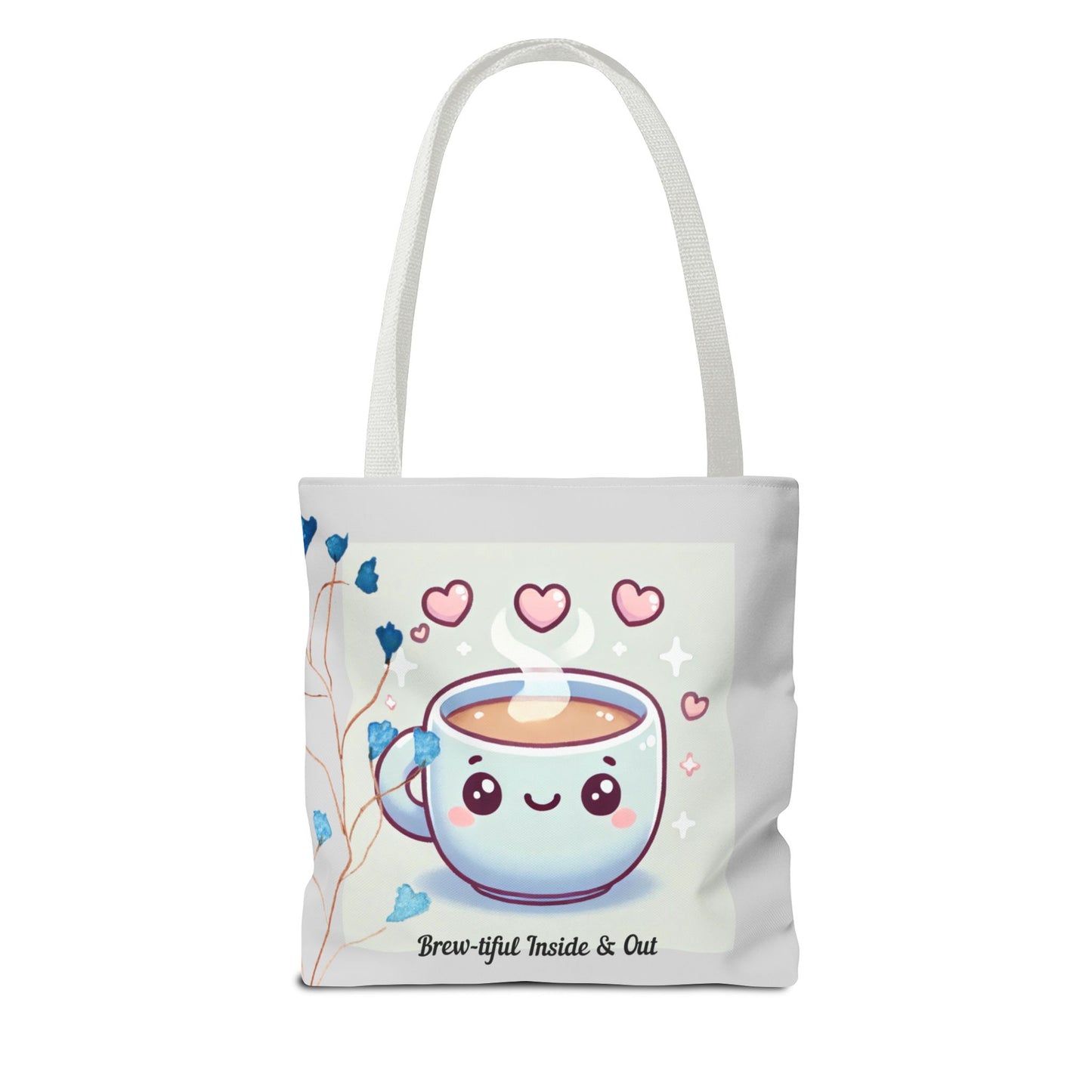 Cute Coffee Tote Bag, AOP Coffee Lover's Gift, Eco-Friendly Shopping Bag, Adorable Canvas Tote for Everyday Use, Heartfelt Design