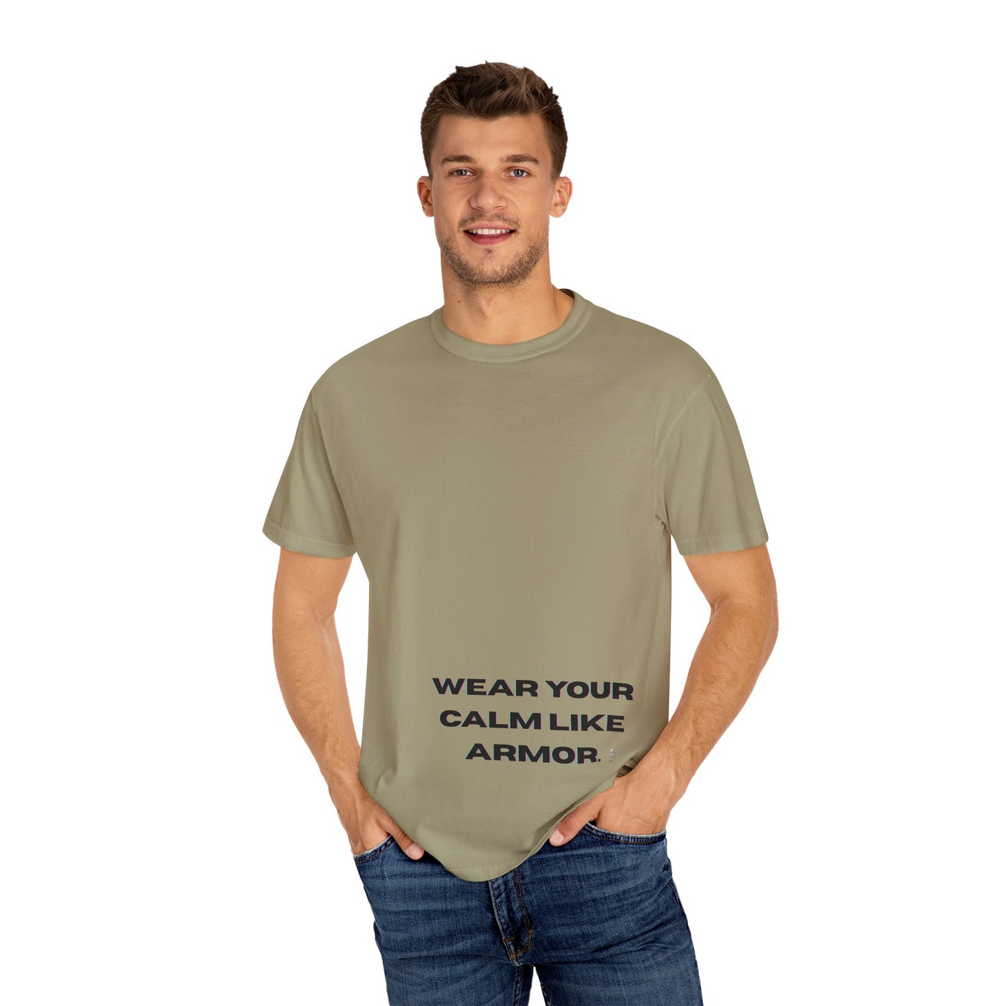 Calm Armor T-Shirt - Unisex Garment-Dyed Tee, Motivational Quote Shirt, Relaxed Fit Casual Wear, Mindfulness Apparel, Gift for Stress Relief