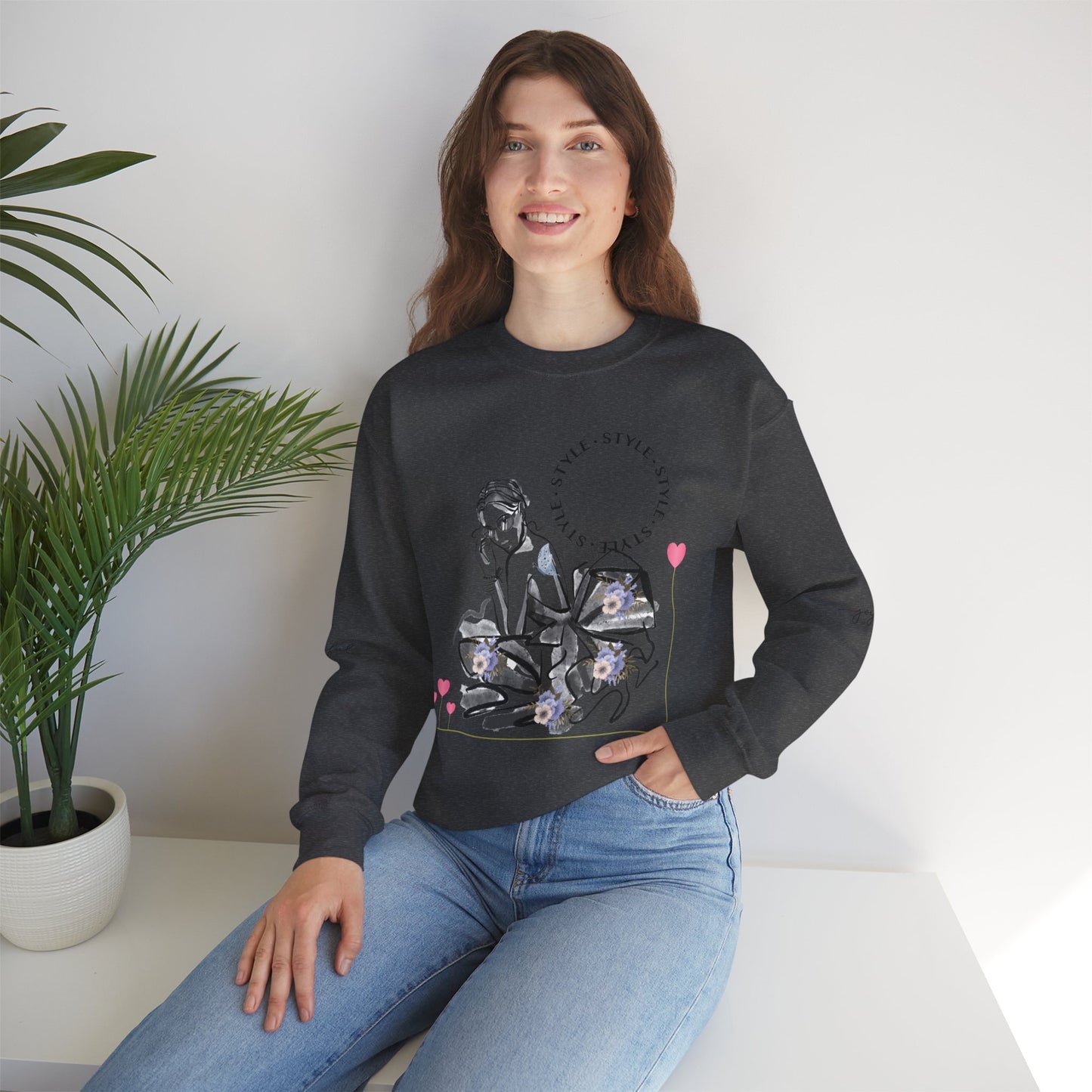 Chic Fashionista Crewneck Sweatshirt, Cozy Gift for Her, Perfect for Fashion Lovers, Trendy Sweatshirt, Stylish Casual Wear