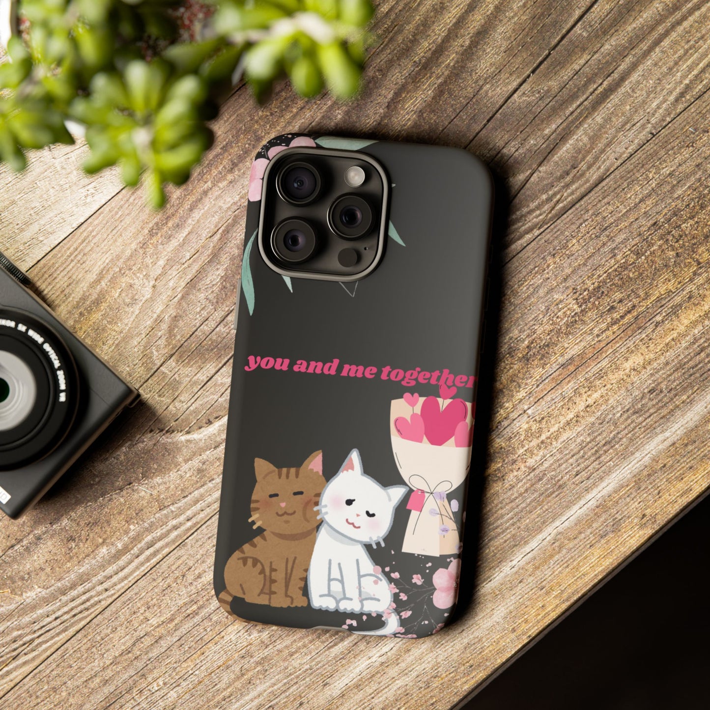 Cute Pet Phone Case, You and Me Together, Funny Cat Gifts, Animal Lover Accessory, Kawaii Case, Friendship Gift
