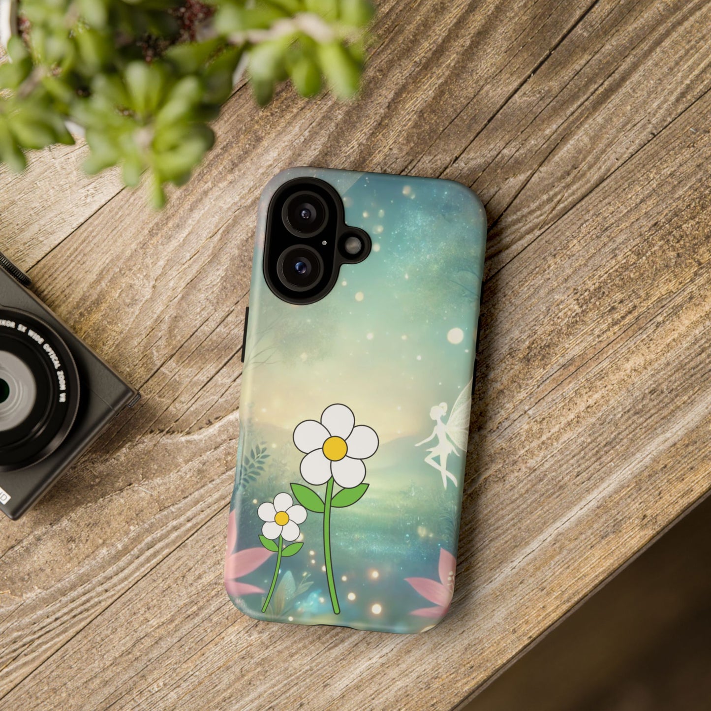 Flower Fairy Phone Case, Tough Phone Cover, Floral Design, Fairy Aesthetic, Gift for Her, Spring Decor, Cute Case for Friends
