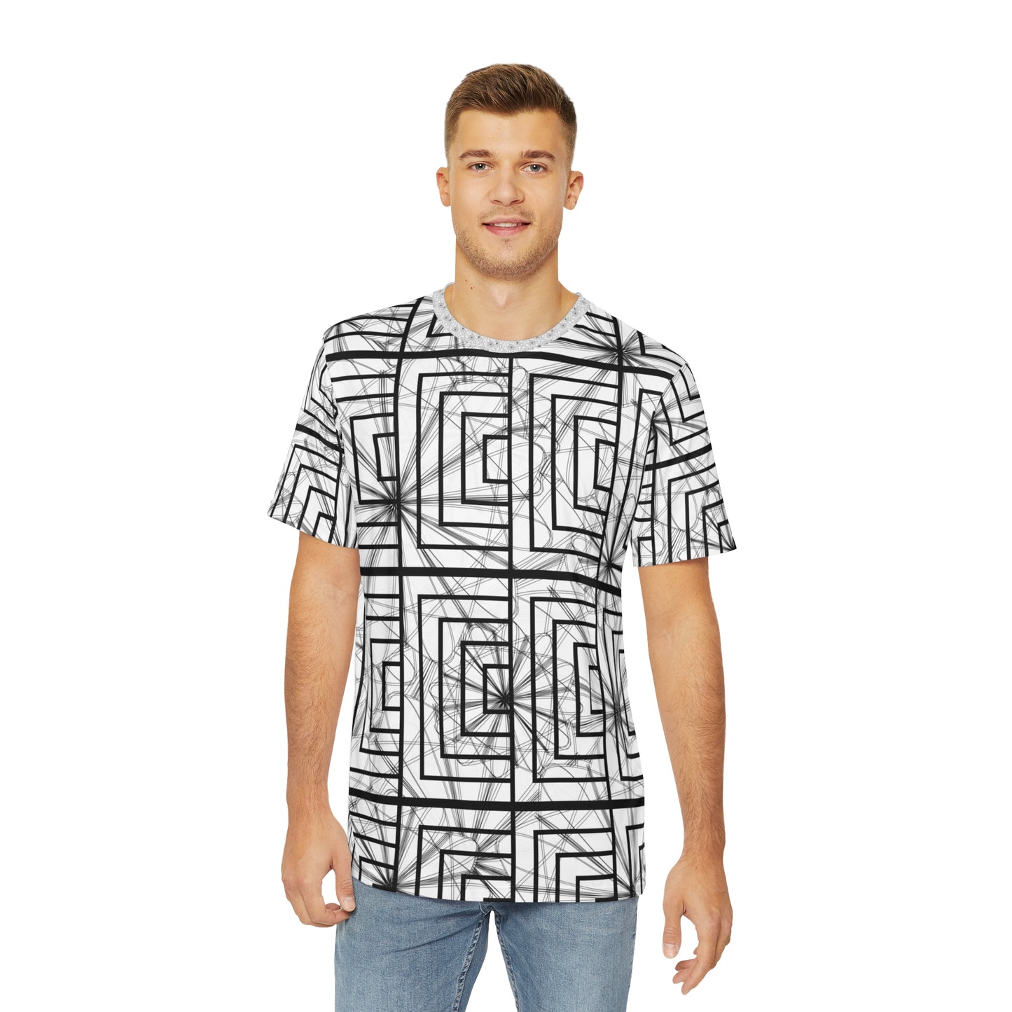 Stylish Abstract Floral Tee for Men, Casual Wear, Unique Gift, Graphic Tee, Summer Fashion, Trendy Polyester Shirt