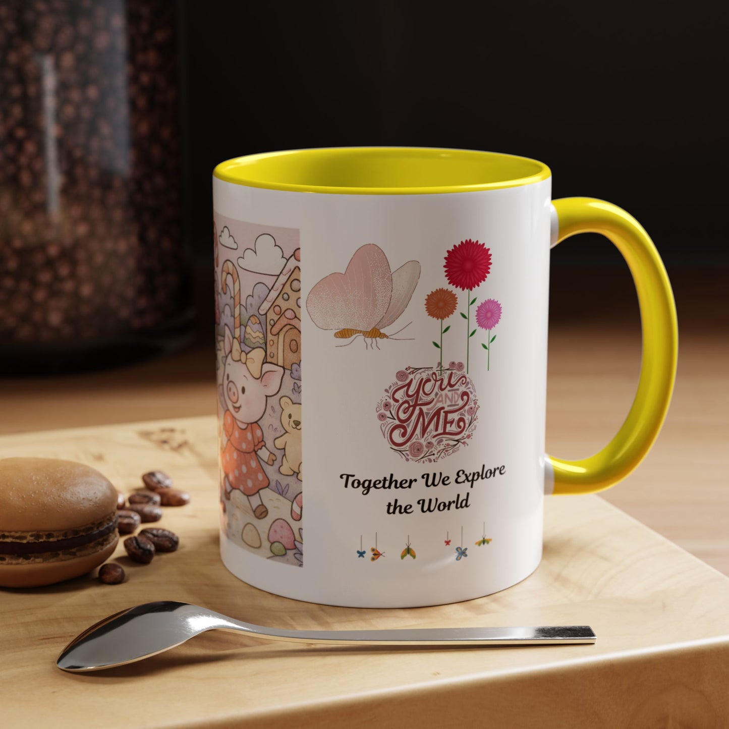 Cute Illustrative Coffee Mug for Kids, Whimsical Pig Design, Perfect Gift for Birthdays, Holidays, Tea Lovers, Home Decor