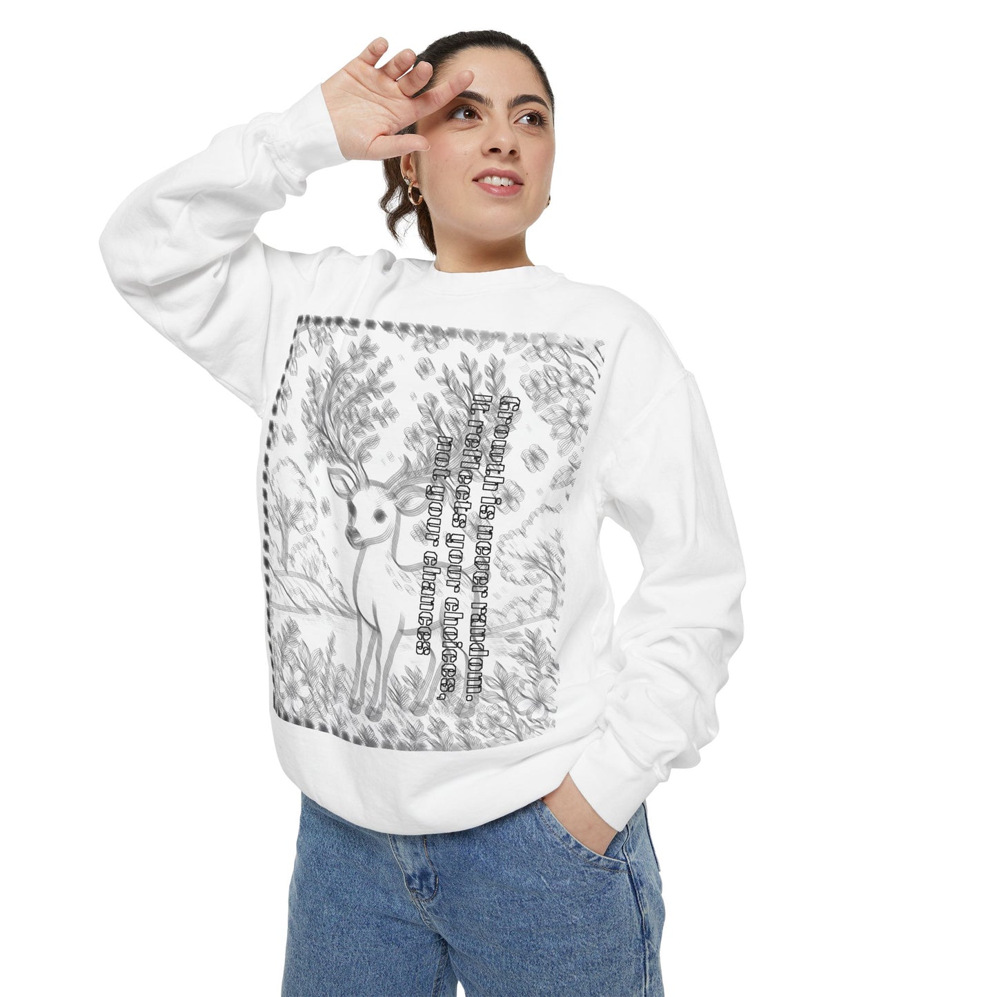 Stylish Unisex Sweatshirt with Deer Design, Cozy Autumn Loungewear, Gift for Him/Her, Perfect for Holidays, Nature Lovers