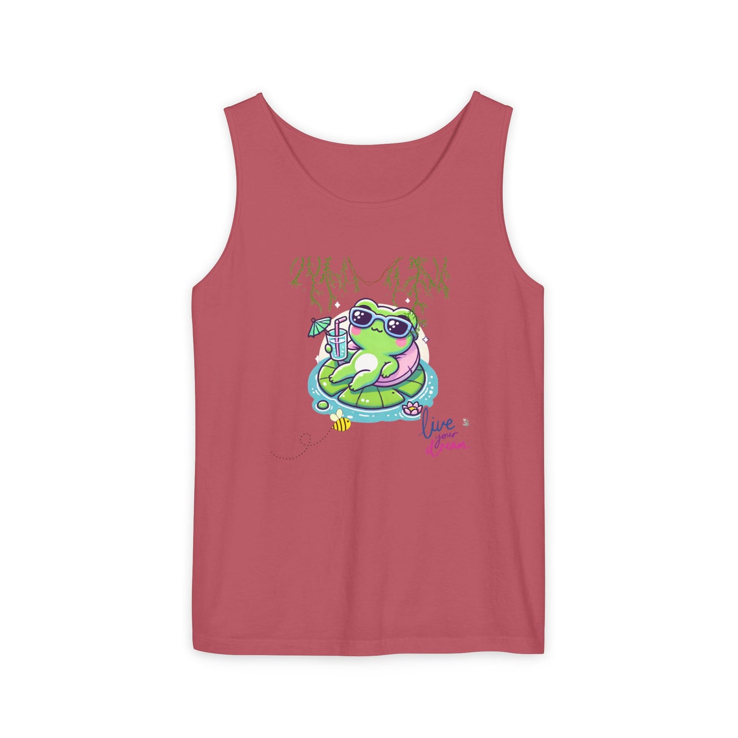 Chill Vibes Frog Tank Top - Summer, Beachwear, Gift for Frog Lovers, Cute Graphic Tee, Unisex Casual Wear