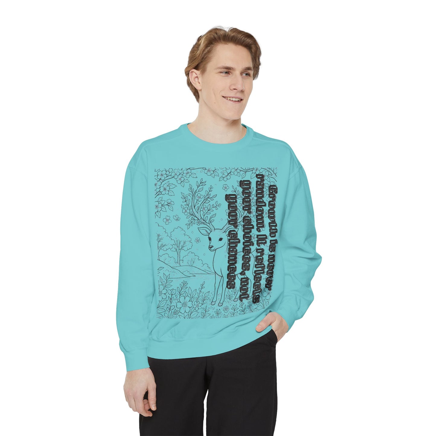 Whimsical Deer Sweatshirt | Cozy Casual Wear, Gift for Nature Lovers, Fall Fashion, Unique Artwork, Unisex Style